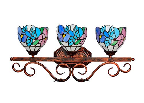 Tiffany Style Bathroom Vanity Light - Stained Glass Makeup Mirror Lighting for Dressing Room