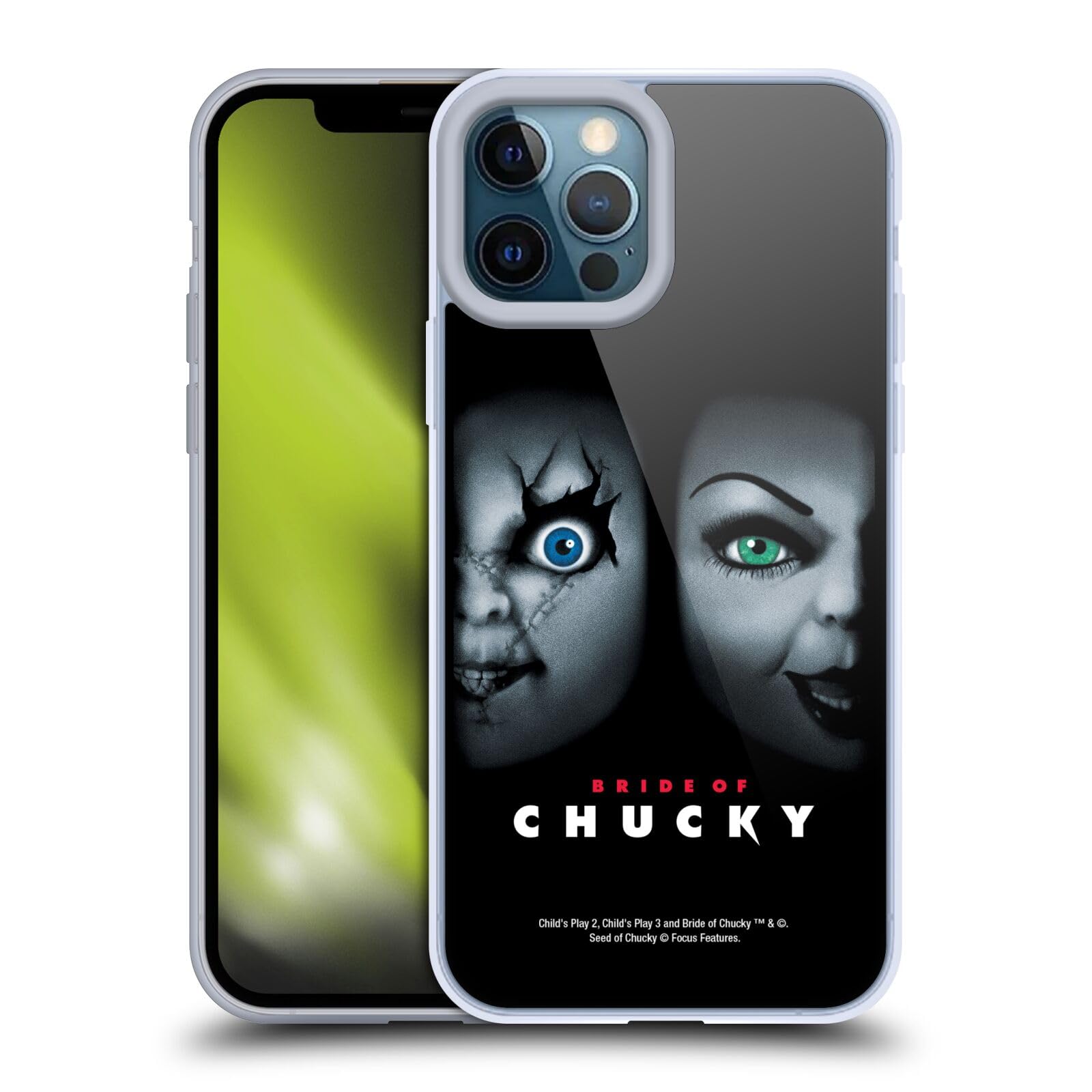 Officially Licensed Bride of Chucky iPhone 12 Pro Max Case - Soft Gel Protective Cover with Movie Poster Key Art - Perfect for Horror Fans & Halloween Costume Accessories