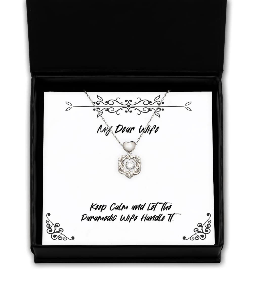 Paramedic Wife Silver Necklace Gift - Heart Knot Jewelry for Her