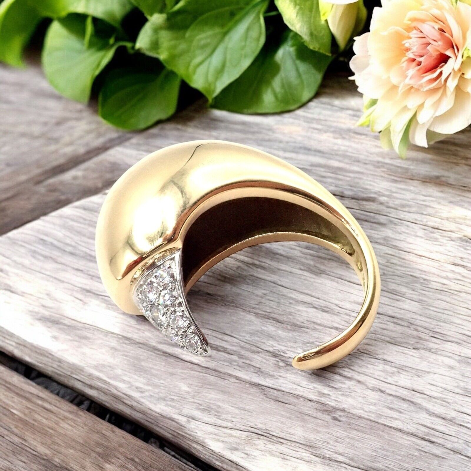 Authentic Tiffany & Co. Elsa Peretti 18k Yellow Gold Diamond Bird Ring - Luxury Jewelry Gift for Women, Perfect for Anniversaries & Special Occasions