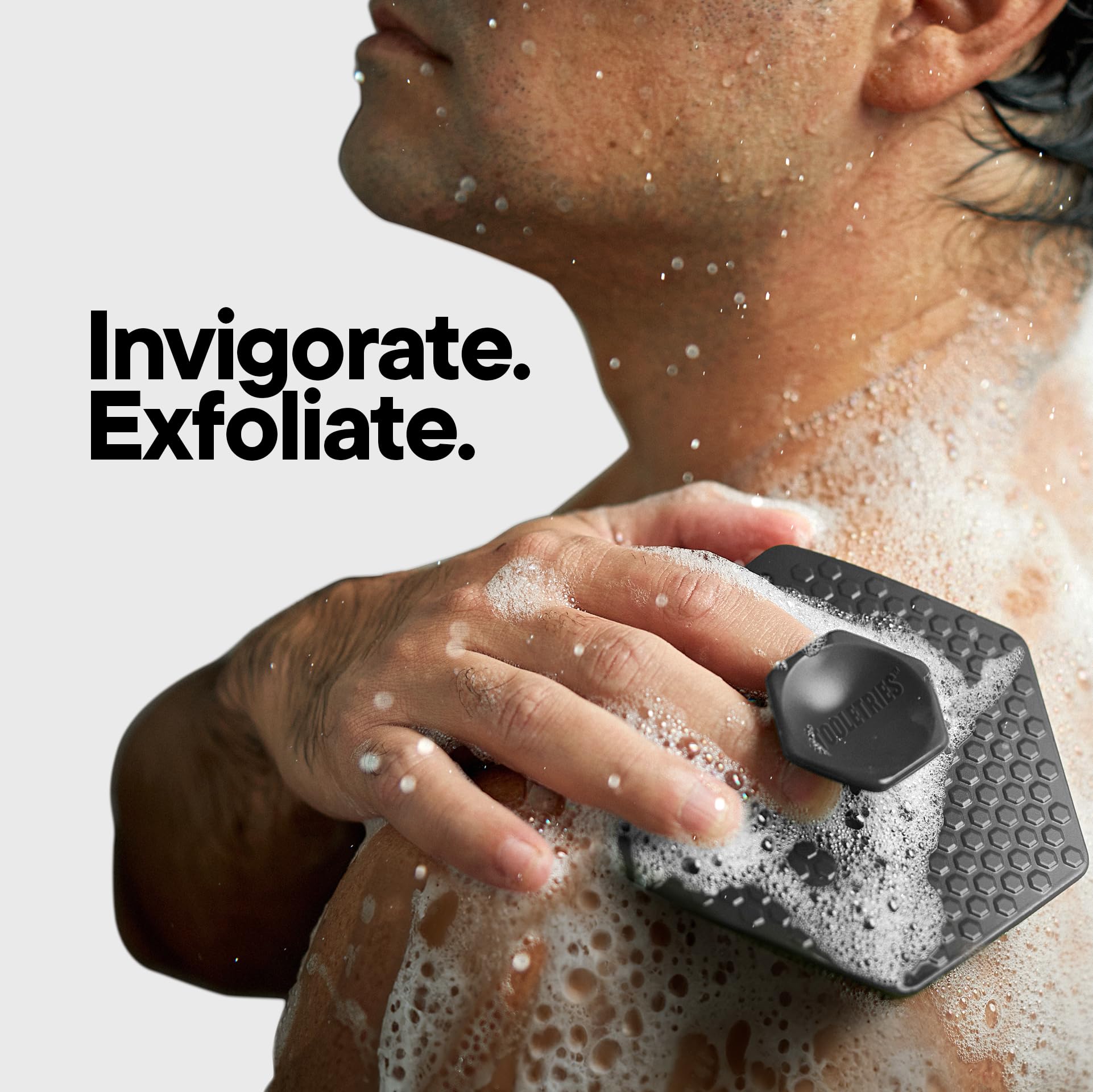 TOOLETRIES Silicone Body Scrubber 2.0 with Shower Hook - Exfoliating Bath Brush for Deep Cleaning, Extra Long Bristles & Ergonomic Handle - Durable, Easy to Clean Back Scrubber for Men & Women - Perfect for Shower, Spa & Exfoliation Routine