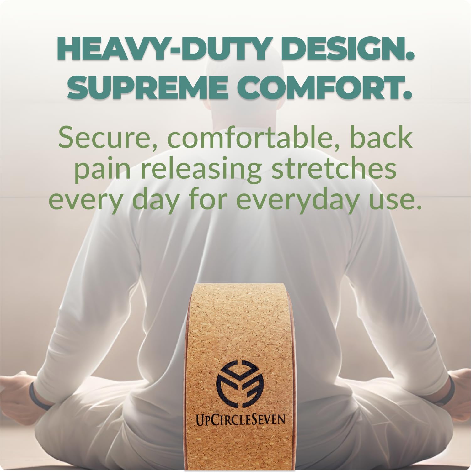 UpCircleSeven Back Roller & Yoga Wheel for Pain Relief - Therapeutic Spine Stretcher for Lower & Upper Back Stiffness - Improve Mobility, Flexibility & Posture Alignment - Perfect for Yoga, Pilates & Home Workouts