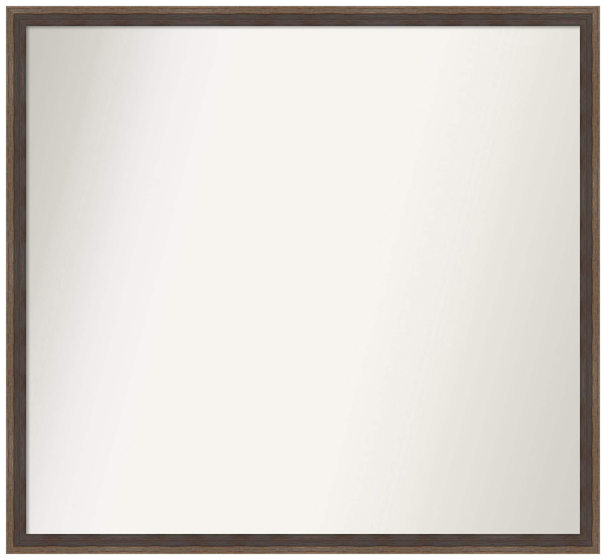 Amanti Art Non-Beveled Custom Wall Mirror 24x26 Inches - Solid Hardwood Mocha Frame - Bathroom, Living Room, Bedroom Decor - Various Sizes Available - Elegant Brown Finish for Home & Office