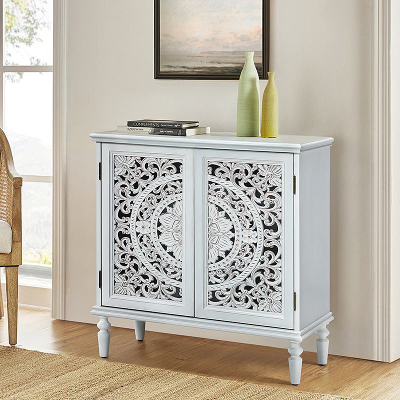 Emathides 32-Inch Tall 2-Door Accent Cabinet with Storage - Modern Entryway Console Table for Hallway, Living Room & Bedroom Organization