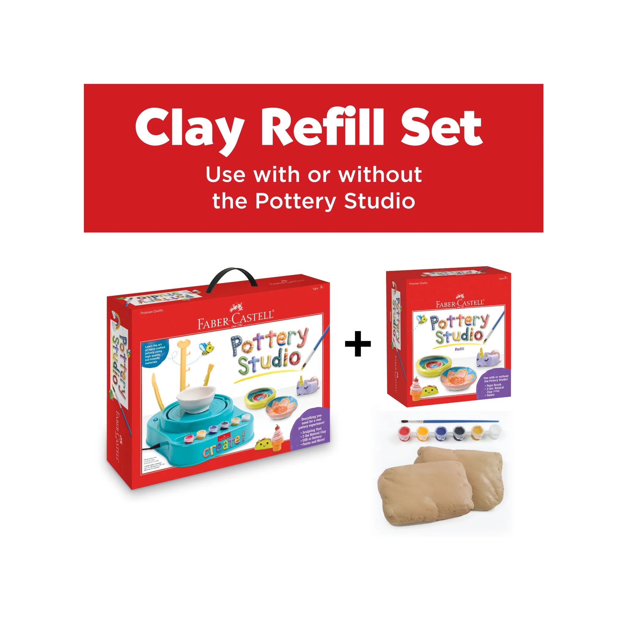 Do Art Pottery Studio Refill Kit - Premium Clay & Glazes for Ceramic Painting & Sculpting - Perfect for DIY Pottery, Art Classes & Creative Gifts