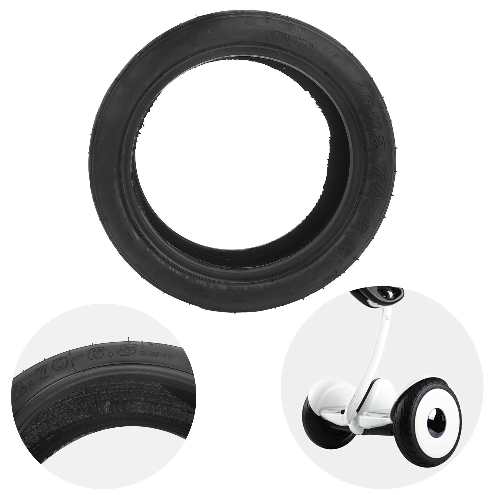 10x2.70-6.5 Vacuum Tire for Electric Scooter - Heat & Impact Resistant, Air Tight Rubber Tire Cover - Perfect for Balance Scooters & 10 Inch Wheels - Ideal for Commuting, Urban Travel & Outdoor Adventures