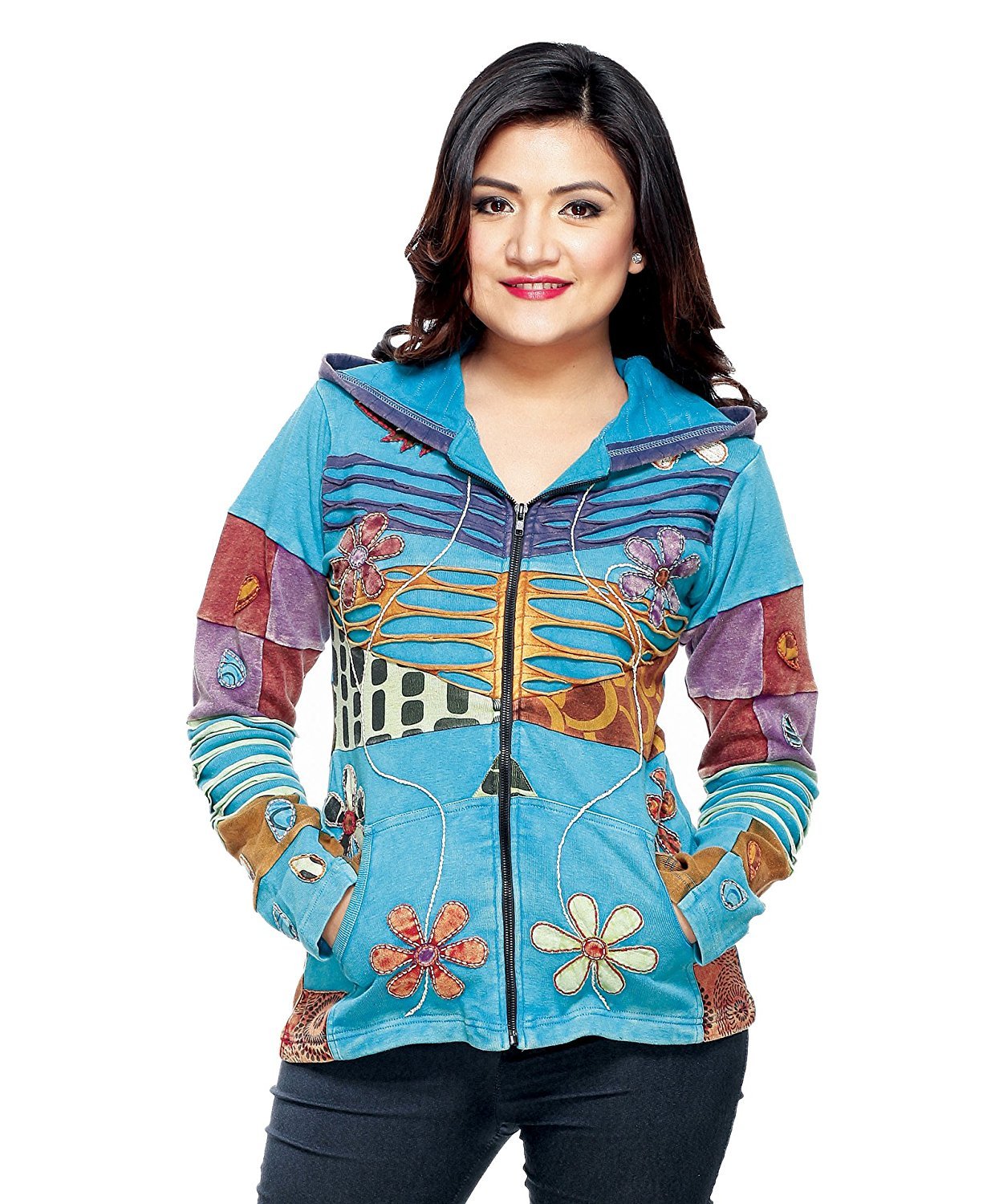 Women's Floral Wave Print Jacket - Stylish & Trendy Outerwear for Spring & Fall Fashion | Perfect for Casual Outings, Date Nights & Outdoor Adventures