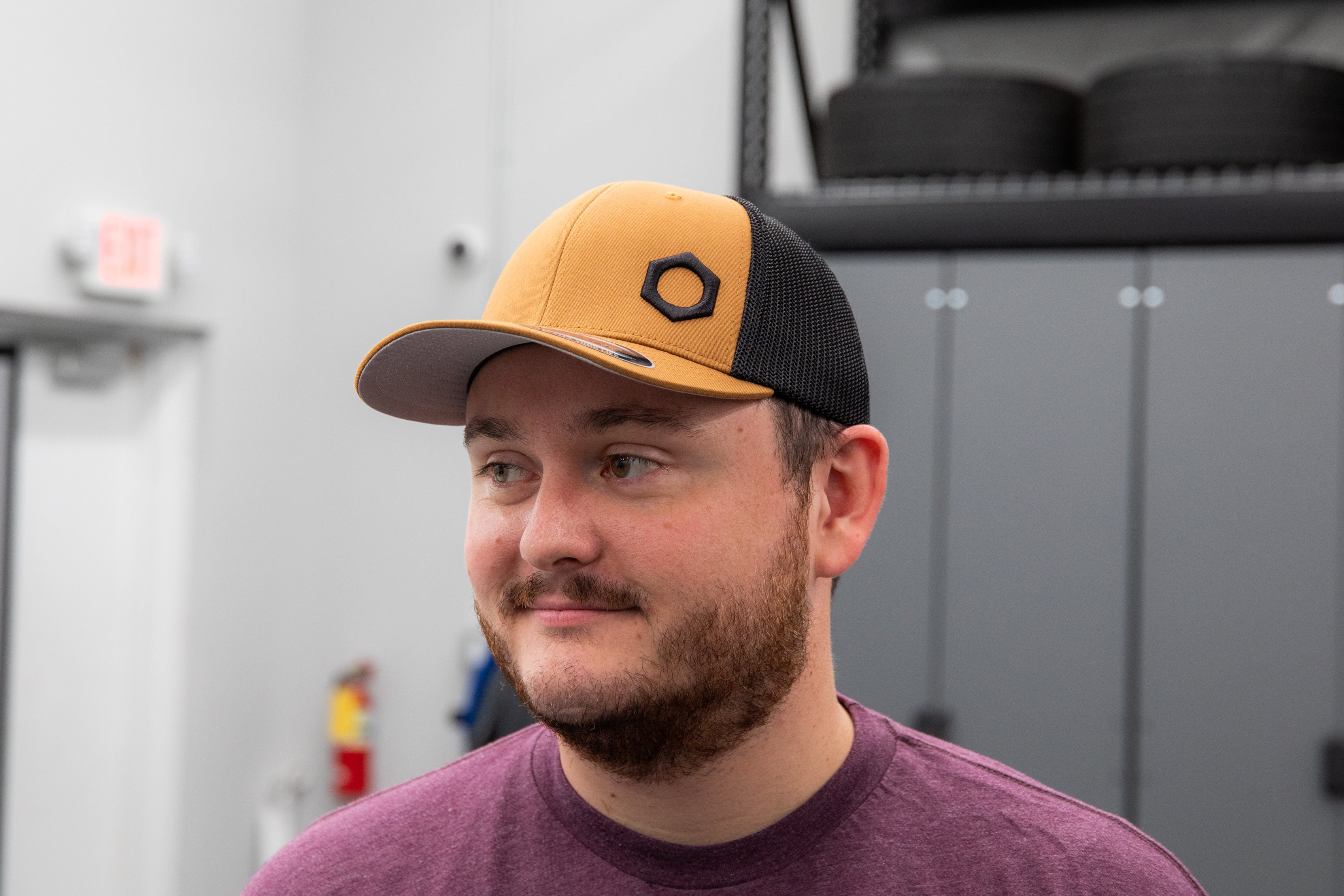 Obsessed Garage Raised Hex Hat Flexfit - Premium Adjustable Baseball Cap for Men & Women - Perfect for Outdoor Activities, Sports, and Casual Wear