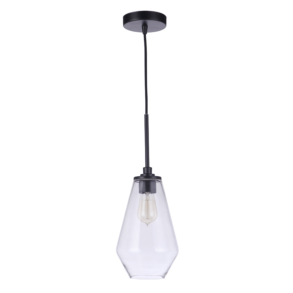 Nimbus 1 Light Pendant in Black - Modern Ceiling Lighting Fixture for Dining Room, Kitchen, or Bedroom