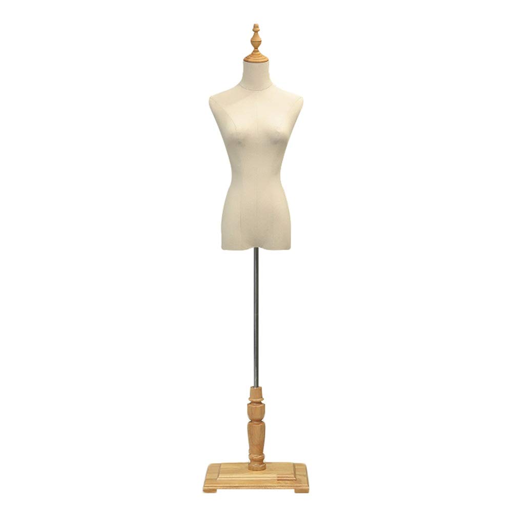 HAIPENG Female Mannequin Torso - Adjustable Dress Form with Base Stand for Sewing, Clothing Display & Jewelry Showcase (Armless, Beige, Size S) - Perfect for Boutiques, Tailors & Fashion Design Studios
