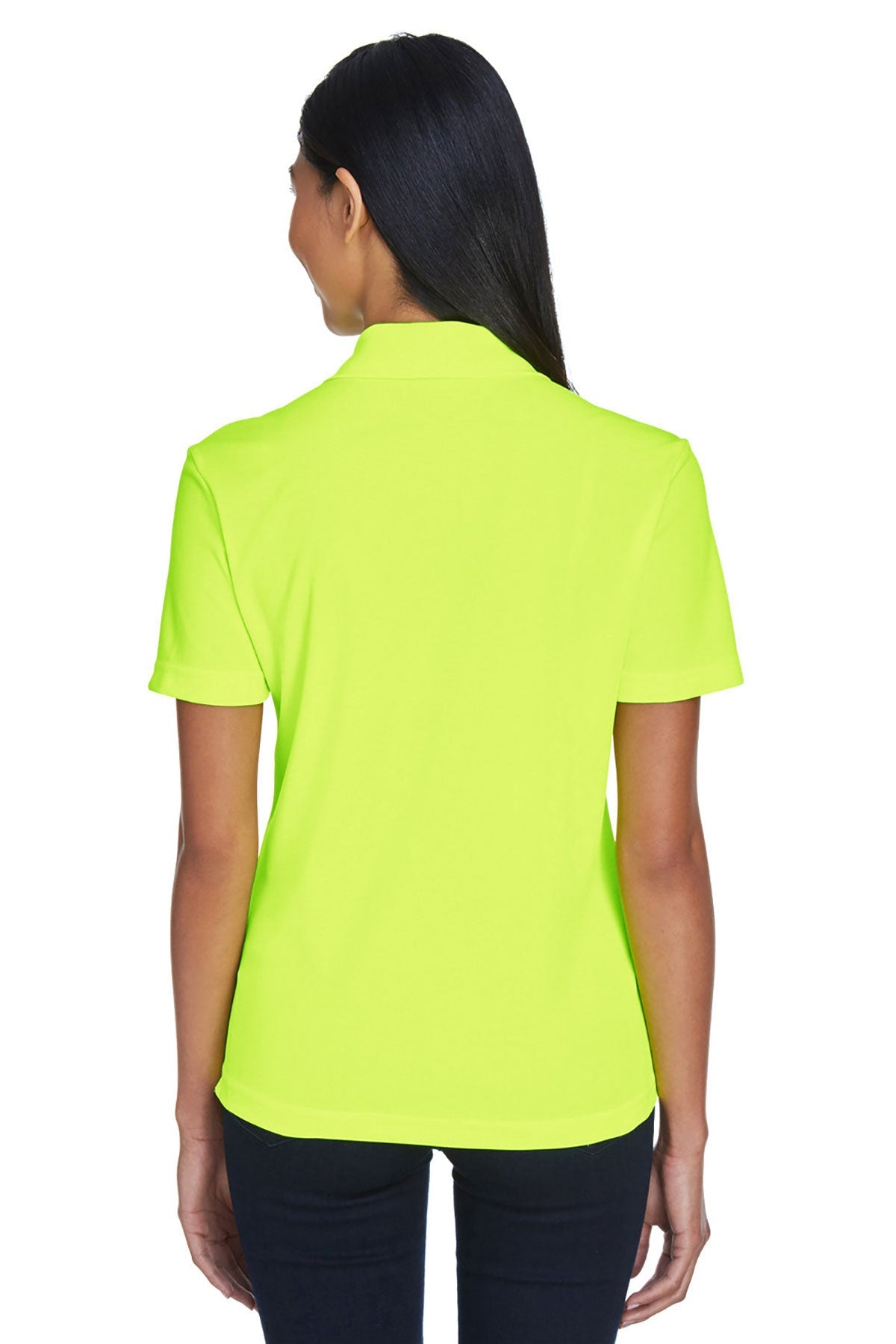 CORE365 Women's Performance Piqué Polo Shirt with Pocket - Safety Yellow | Moisture-Wicking & Breathable for Golf, Tennis & Work Uniforms