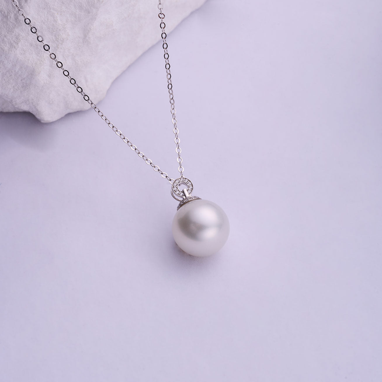18K Solid Gold Australian White South Sea Pearl Necklace - Elegant Jewelry Gift for Women (KN00284) | Perfect for Weddings, Anniversaries & Special Occasions