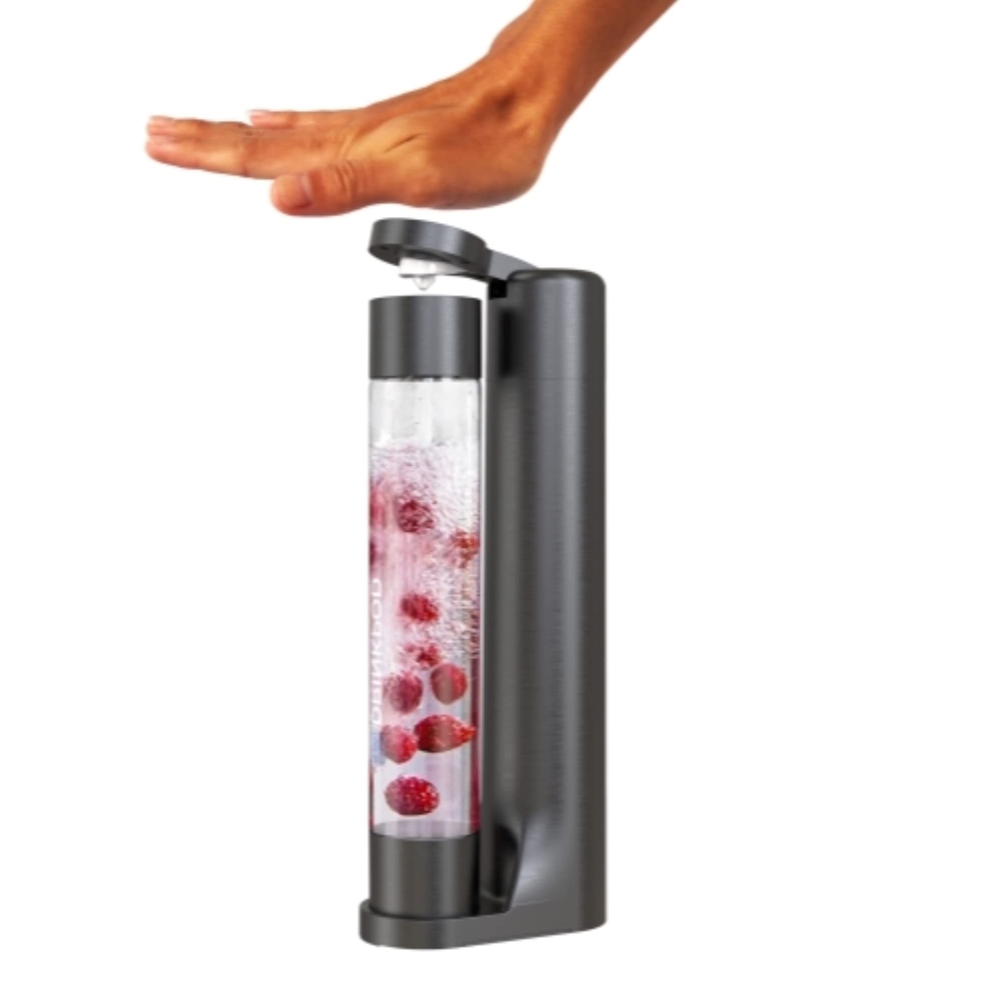 FizzPod Home Soda Maker Machine - Sparkling Water Carbonator with 3 BPA-Free Bottles & 2 Cleaning Brushes (Black) | Make Carbonated Drinks, Flavored Sparkling Water & Soda at Home | Perfect for Kitchen, Office & Party Use