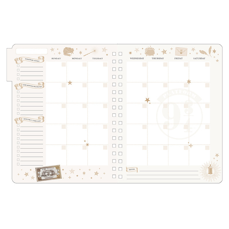 Harry Potter: Magical Places 12-Month Undated Planner - Perfect for School, Work & Gift Giving | Wizarding World Calendar for Planning & Organization