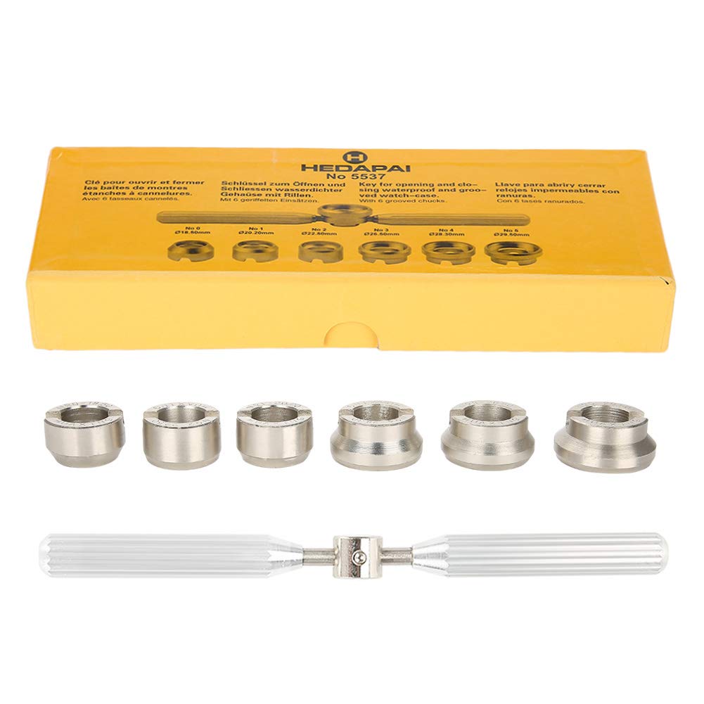 Professional Watch Repair Tool Kit - 6 Dies Watch Back Case Cover Opener & Oyster Key Set for Watch Battery Replacement & Maintenance | Perfect for Watchmakers, Jewelers & DIY Watch Repair at Home