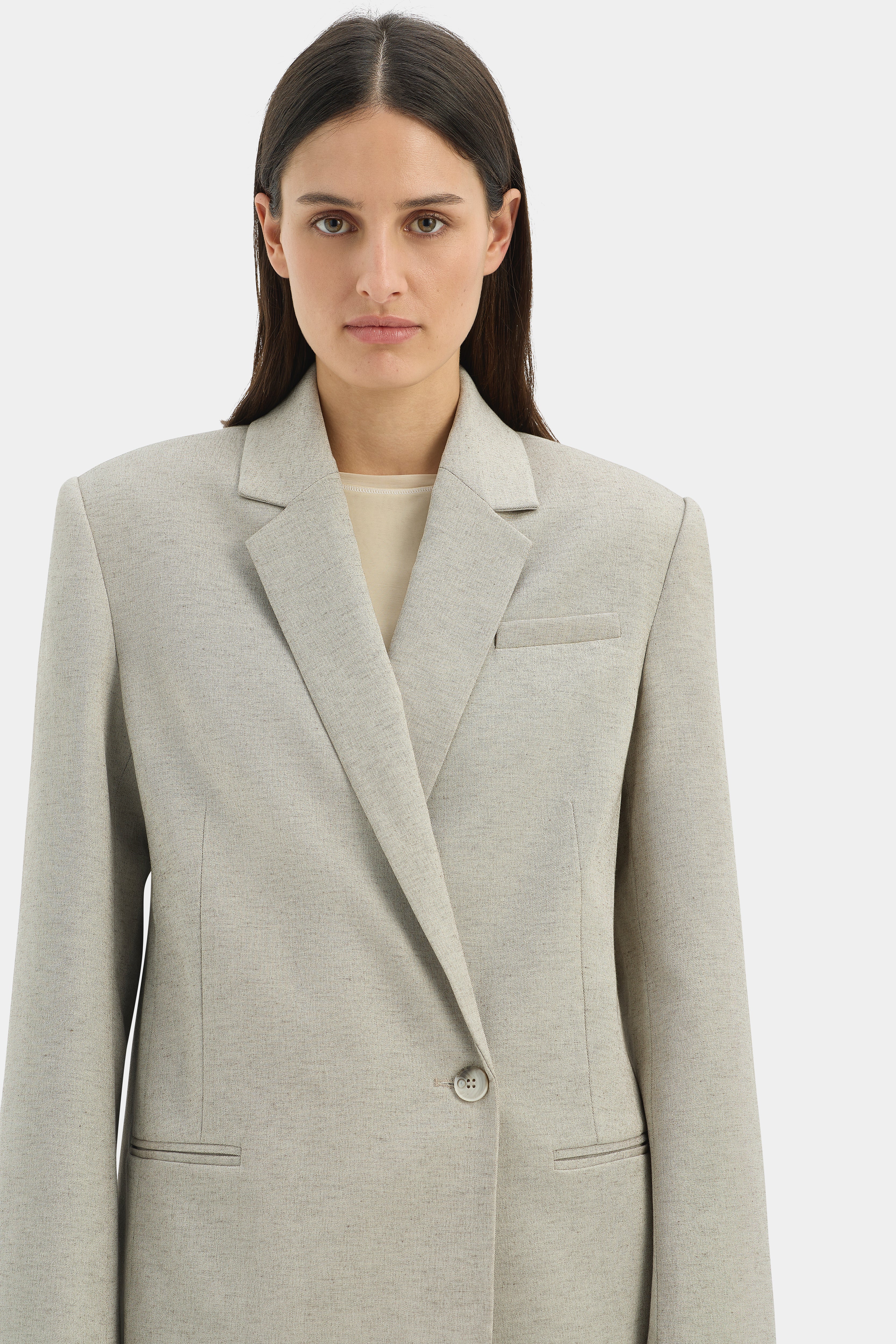 Leone Blazer Natural - Women's Lightweight Tailored Jacket for Office, Business & Formal Events