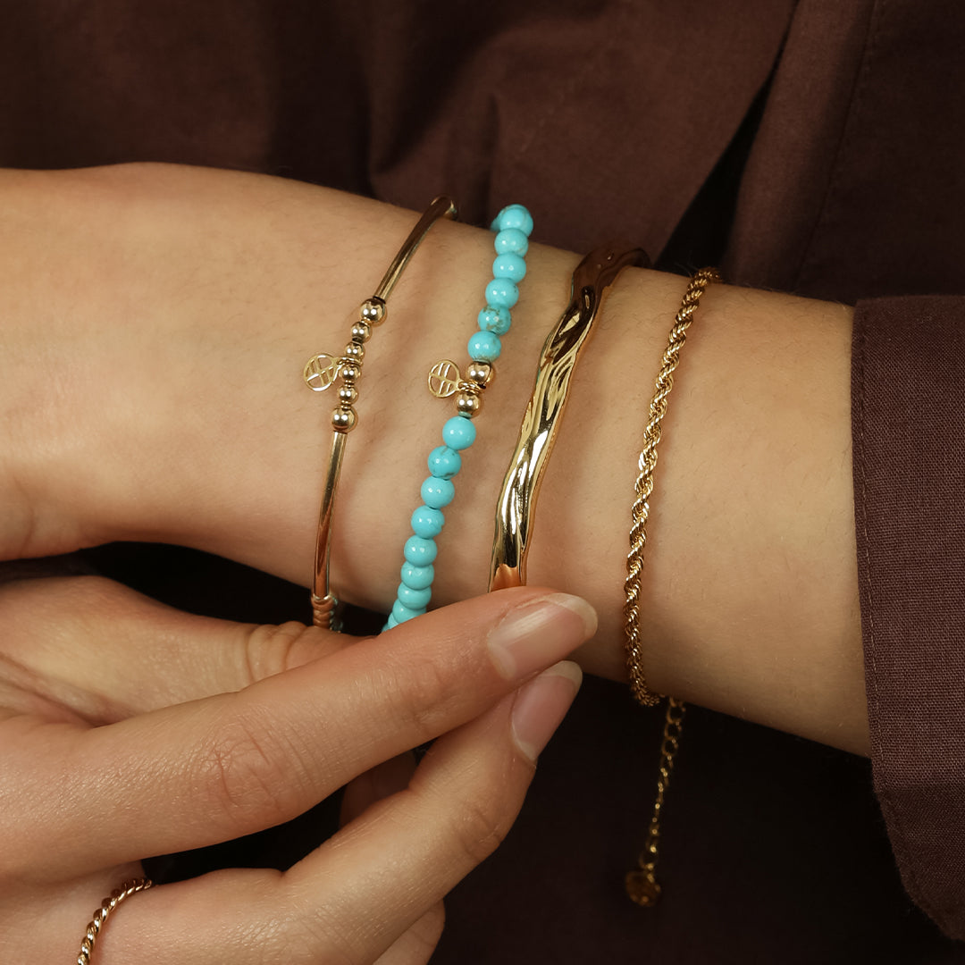 Turquoise Lumier Bracelet - Natural Stone of Protection Jewelry for Women | Healing Crystal Bracelet for Meditation, Spiritual Gifts & Positive Energy