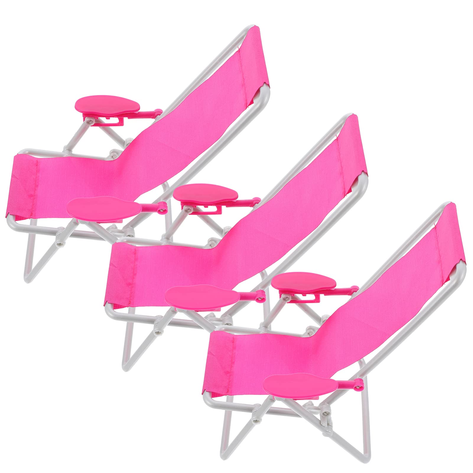 3 Pcs Mini Beach Chair Set - Foldable Miniature Lounge Chairs for Home, Car & Beach Decor | Perfect for Dollhouse, DIY Projects & Party Favors