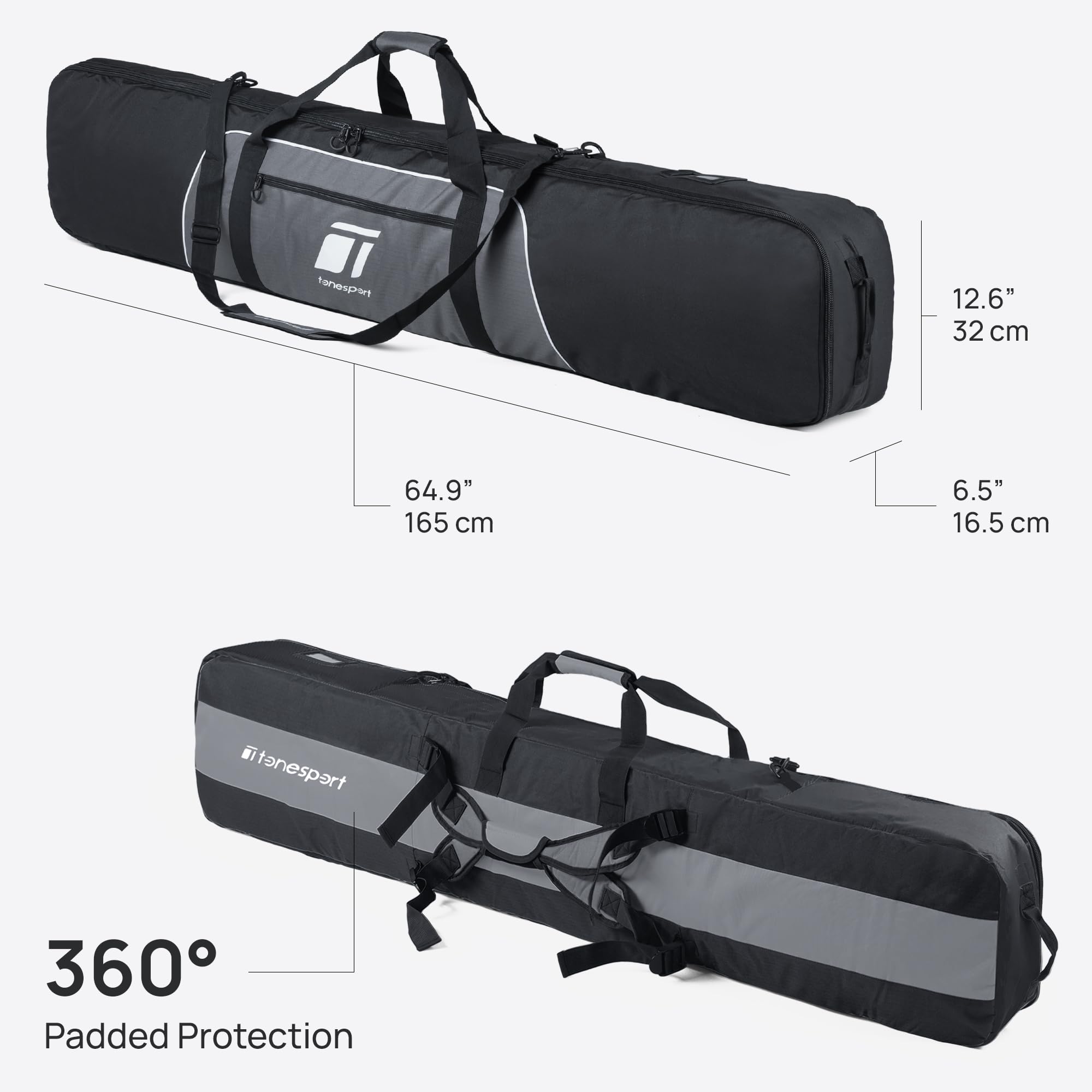 Best Padded & Waterproof Snowboard Travel Bag for Airplanes - Fits Up to 165cm Snowboards - Durable Protection for Ski Trips & Winter Vacations