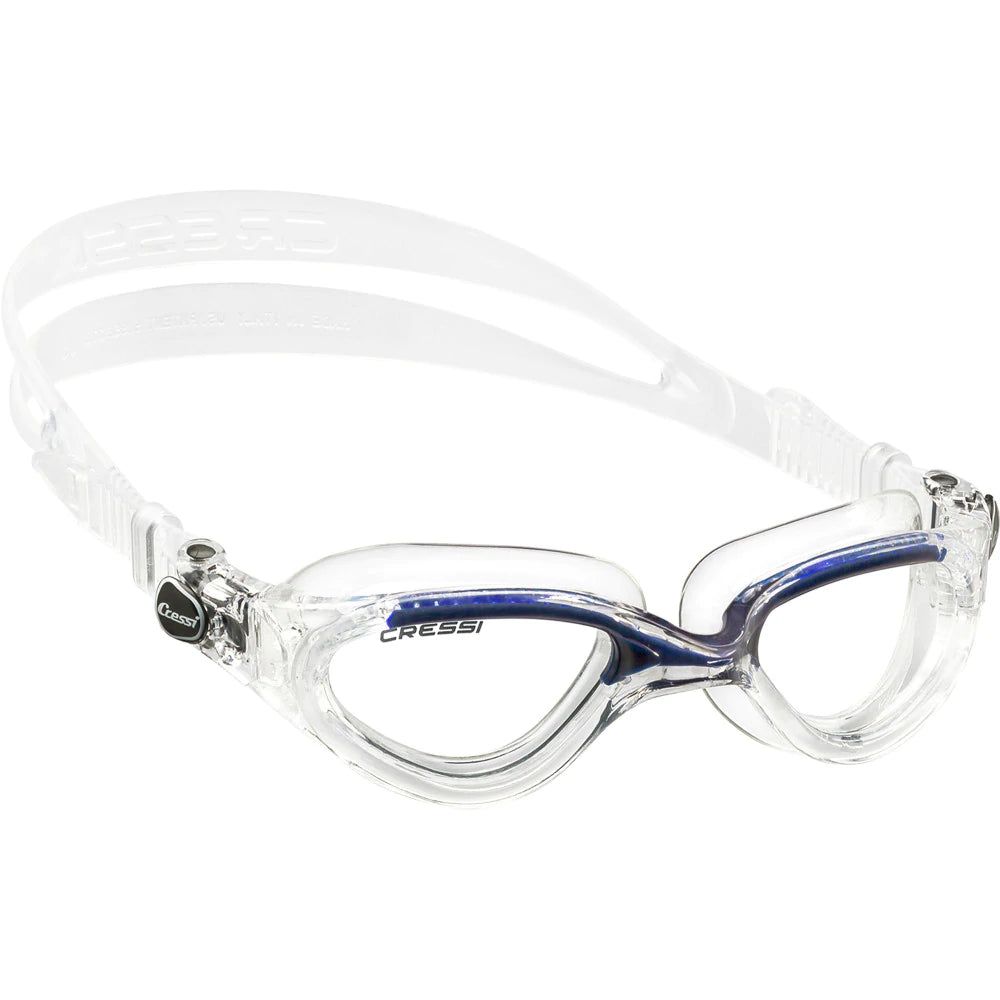 Cressi Flash Clear Blue Snorkeling Mask - Comfortable Anti-Fog Scuba Diving Gear for Men & Women - Perfect for Ocean Swimming, Beach Vacation & Underwater Photography