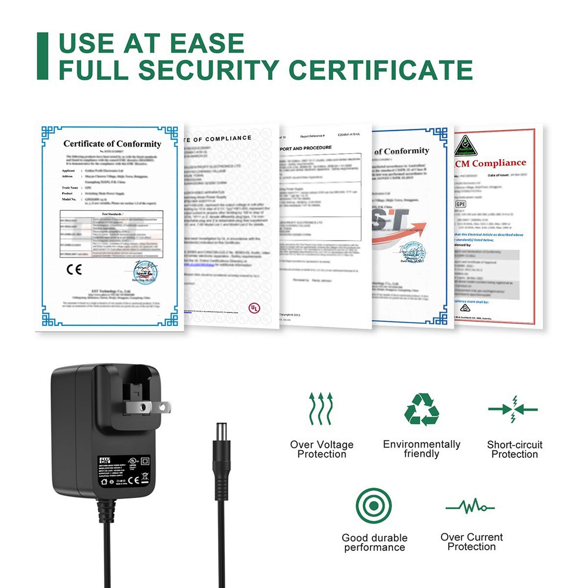 UL Listed 9V DC Power Adapter for Dymo RhinoPRO 5200 Industrial Label Printer - Replacement Charger & PSU Supply - Perfect for Office, Warehouse & Industrial Labeling Applications