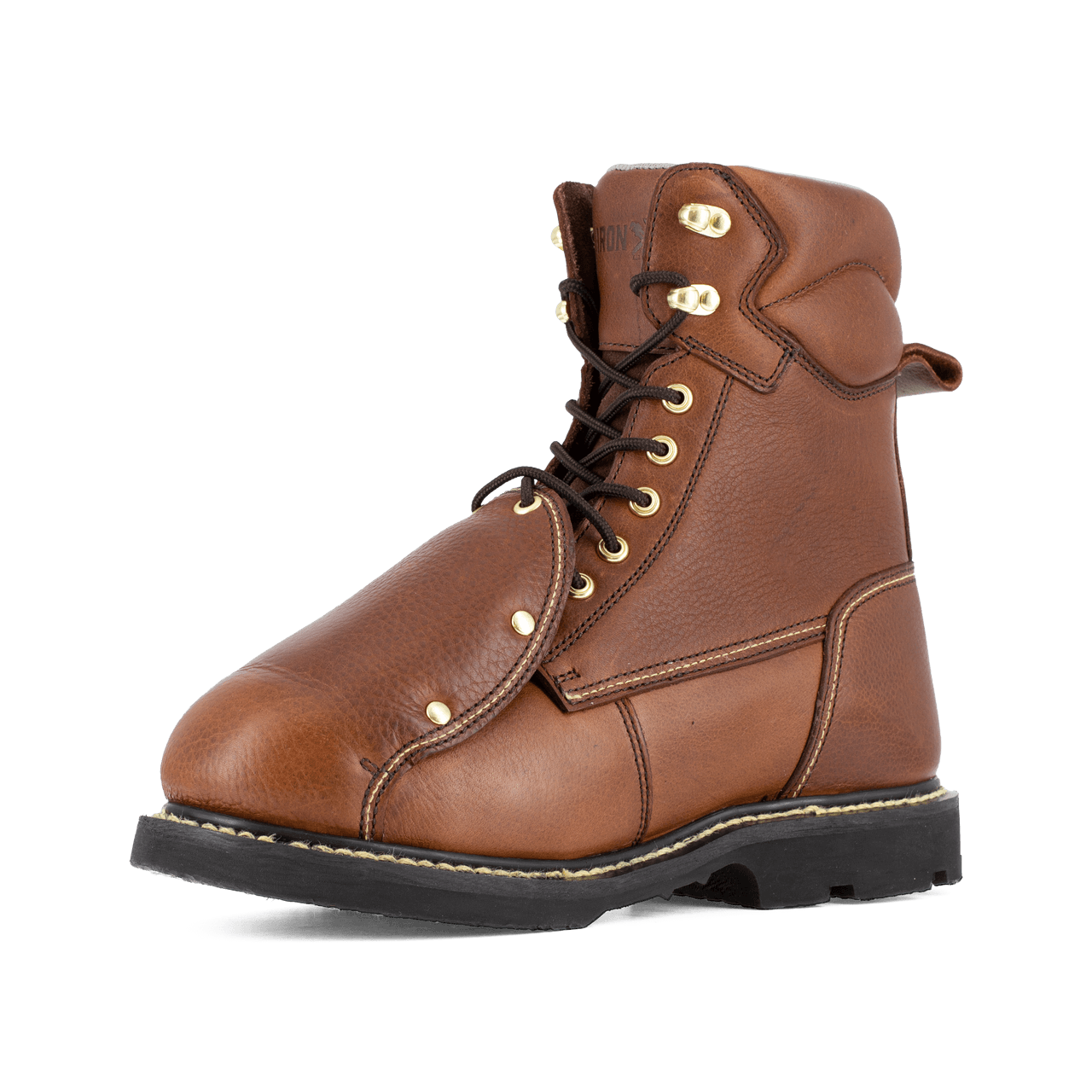 Groundbreaker Steel Toe 8 Inch Work Boots with Metatarsal Guard - Brown Safety Shoes for Construction, Warehouse & Industrial Work