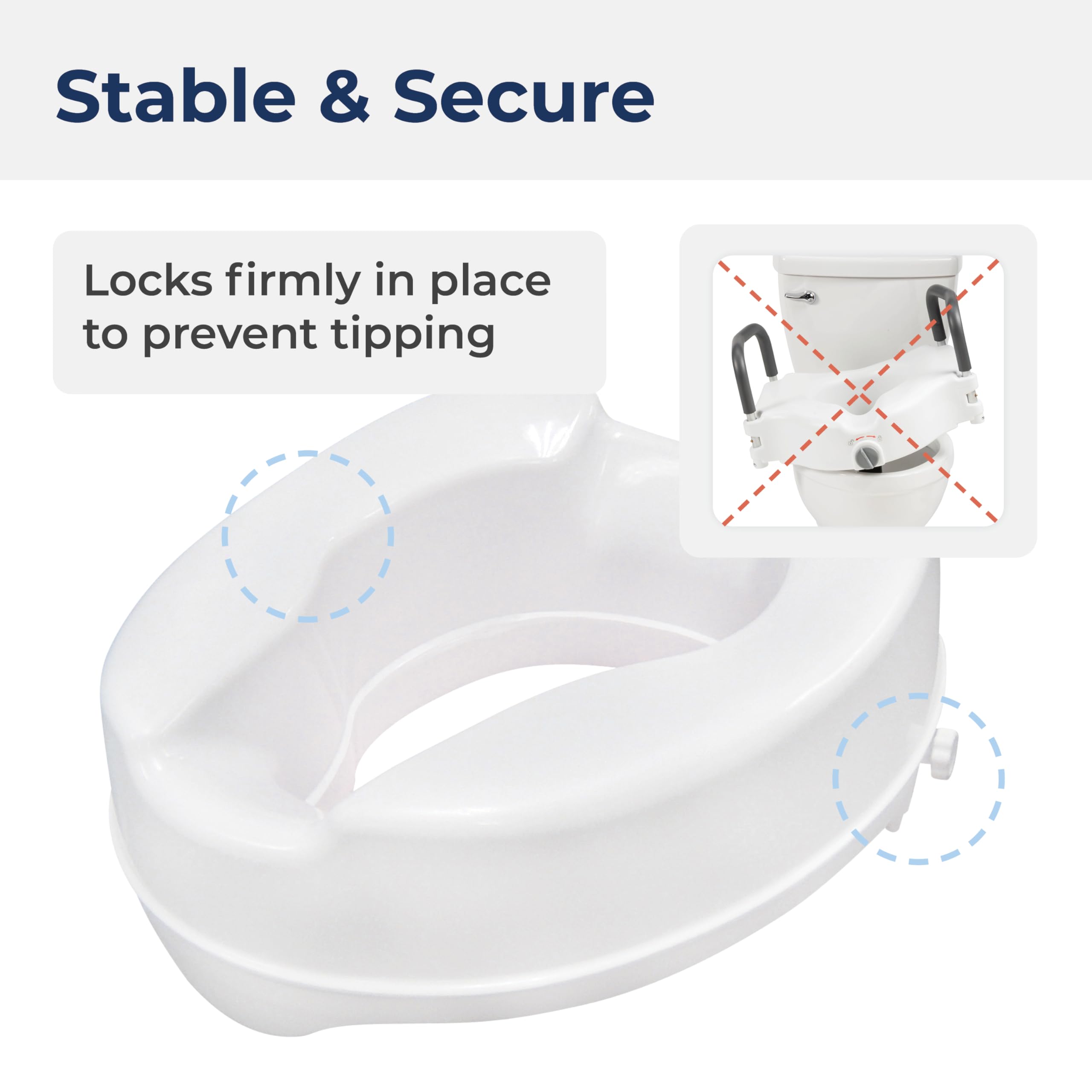 Drive Medical Raised Toilet Seat with Lock - 4