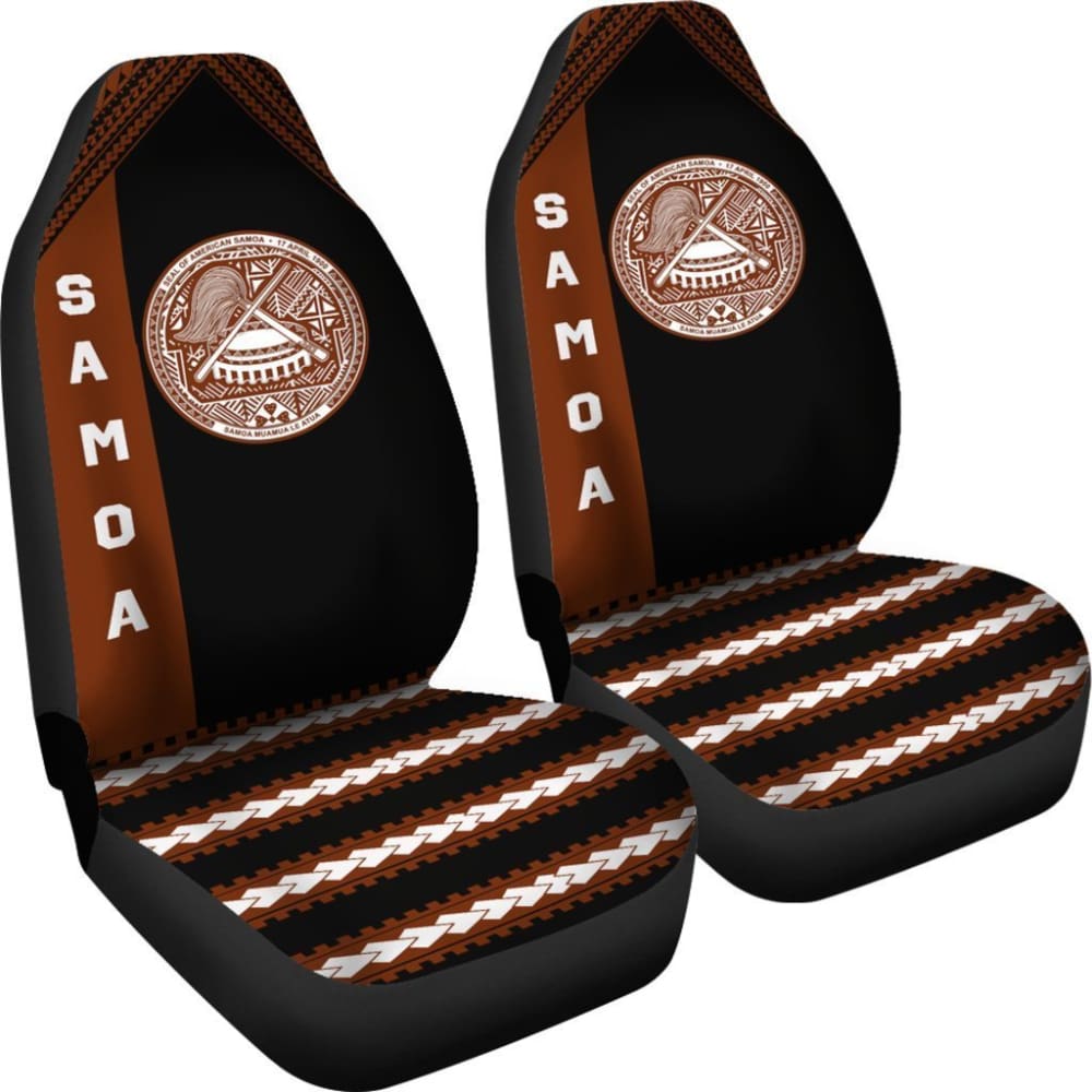 Premium American Samoa Car Seat Covers - Genuine Seal Brown Leather (093223) | Universal Fit for Cars, Trucks & SUVs | Waterproof & Comfortable for Daily Commute & Road Trips