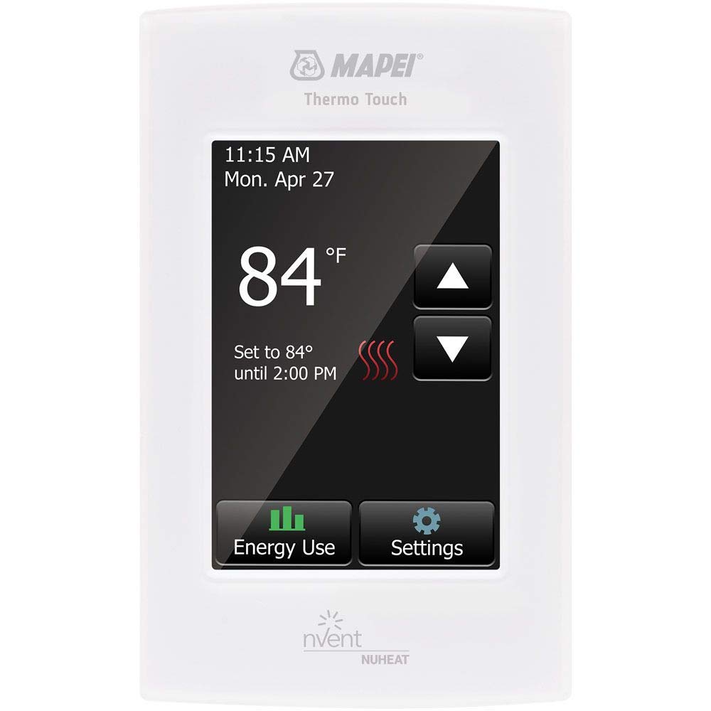 Mapei 2855201 Smart Programmable Touchscreen Thermostat for Home Heating - 120V/240V Compatible with Radiant Floor Heating System, Includes OJ Electronics Floor Temp Sensor & Built-in GFCI Protection - Perfect for Bathroom, Kitchen & Whole House Temperature Control