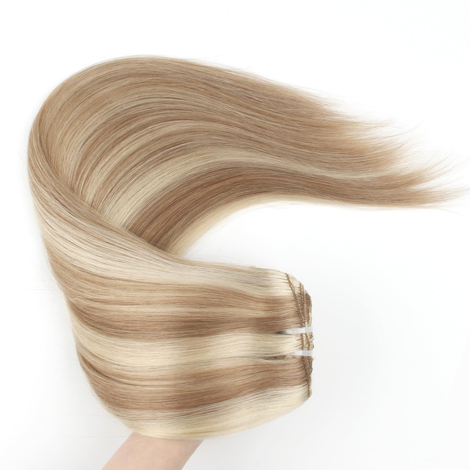 Sixstarhair 20 Inch 180g Human Hair Clip In Extensions - 10 Pieces Piano Ash Brown & Ash Blonde Mix Virgin Hair for Volume & Length - Perfect for Parties, Weddings & Daily Styling