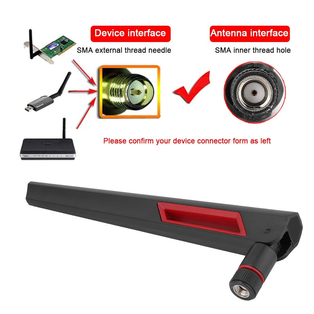 High Gain 8dBi RP-SMA Antenna for ASUS RT-AC68U/AC88U/AC66U Routers - Dual Band 2.4GHz & 5GHz WiFi Booster (4 Pack) - Perfect for Home Office, Gaming & Streaming Enhancement