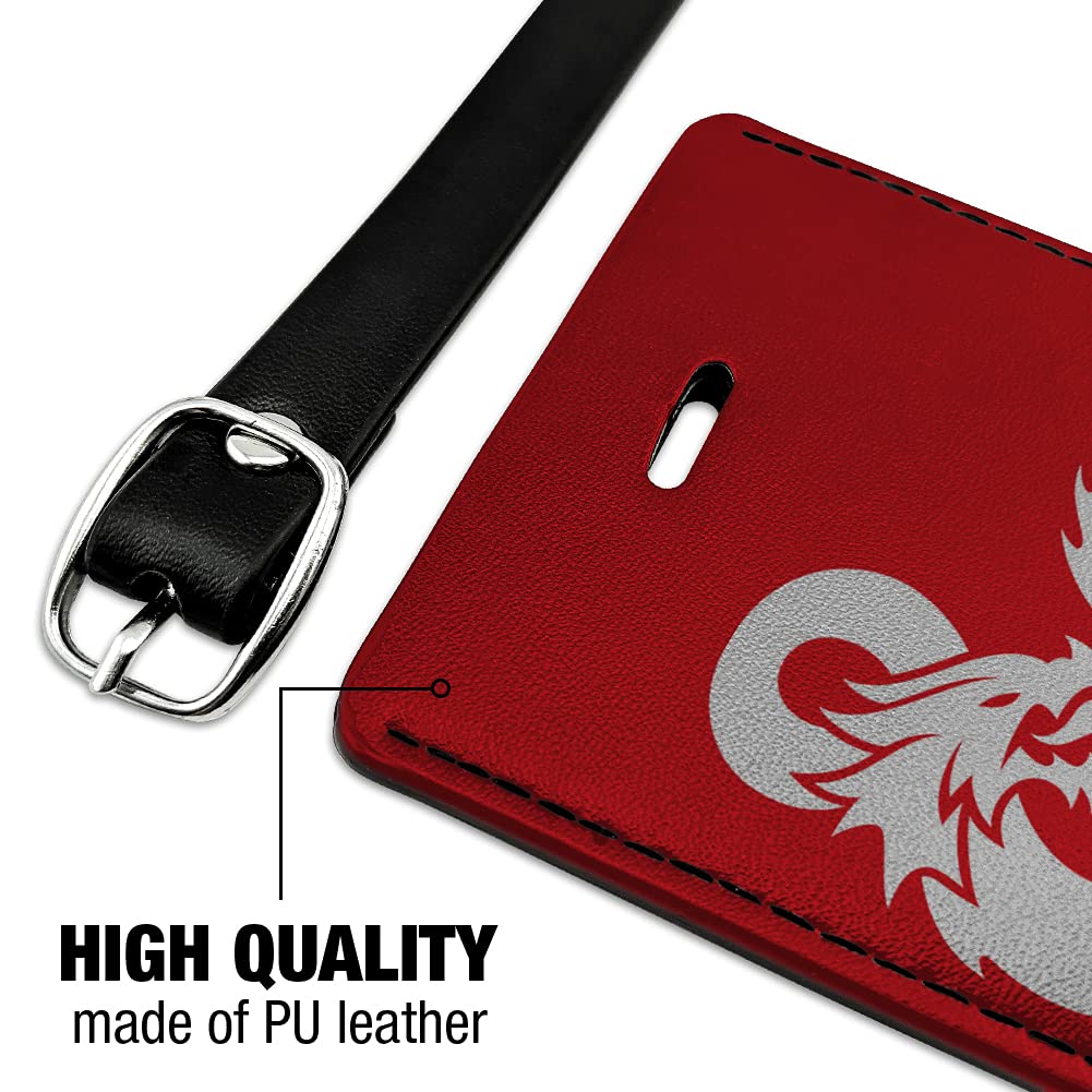 Dungeons & Dragons Leather Luggage Tag - Rectangle Ampersand Design for Carry-On Bags, Suitcases & Backpacks | Perfect for Travel, Conventions & Gaming Events