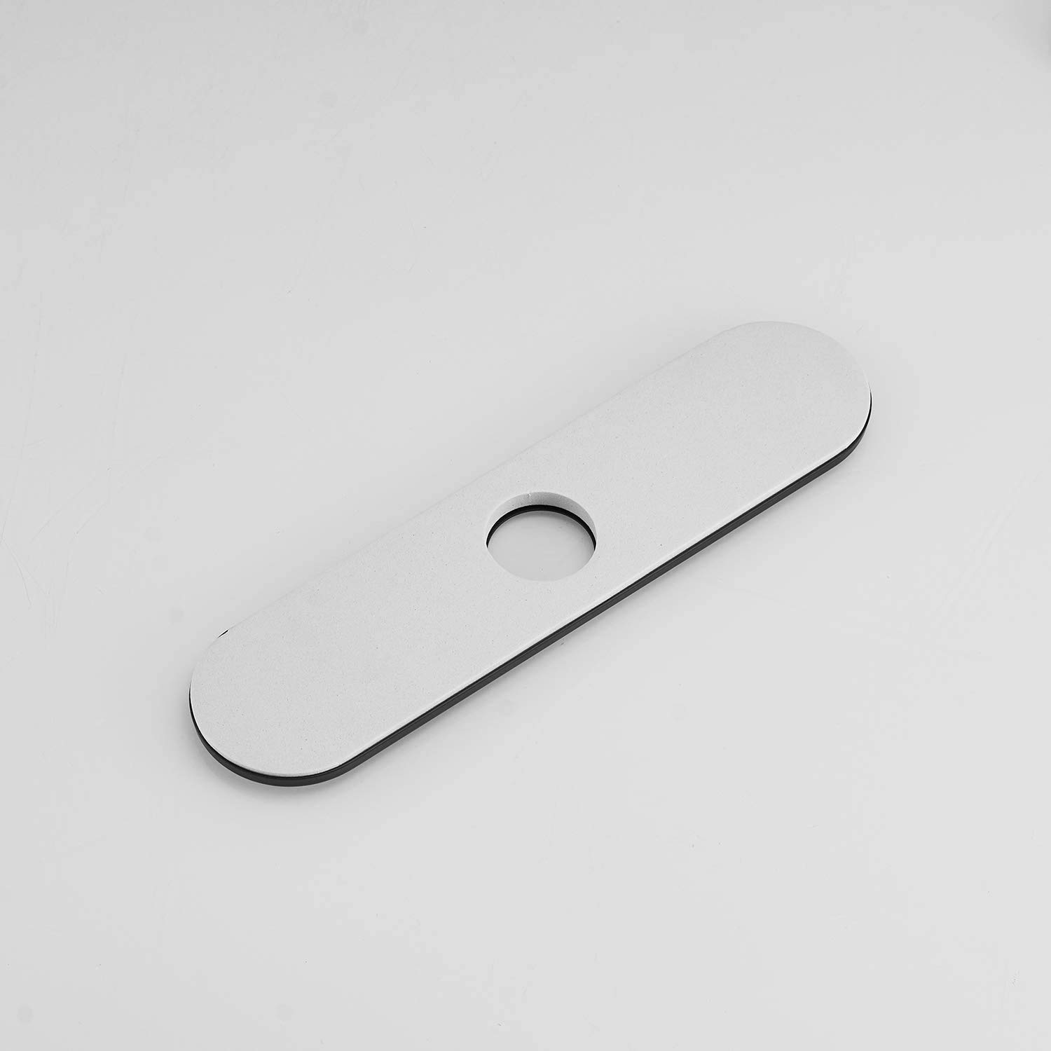 10 Inch Matte Black Stainless Steel Faucet Deck Plate Cover - Single Hole Escutcheon for Bathroom & Kitchen Sink - Hole Cover for Unused Mounting Holes - Perfect for Modern Home Renovation and Fixture Upgrades