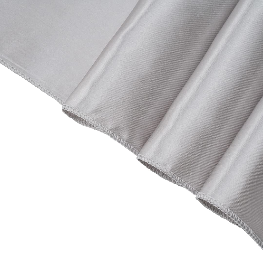 Restaurantware Table Tek 12 x 108 Inch Satin Table Runner - Machine Washable Silver Polyester Decorative Tablecloth for Weddings, Parties & Events | Perfect for Banquet Tables, Buffet Displays & Holiday Decorations