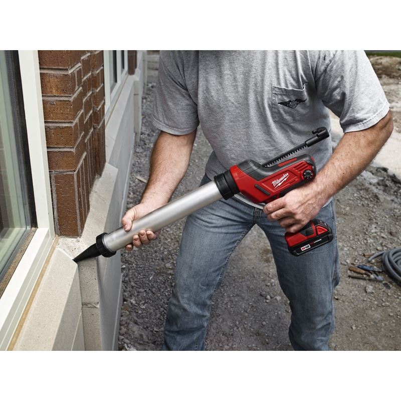 M18 18V Lithium-Ion Cordless 20 oz Sausage Style Caulk & Adhesive Gun Kit (2642-21CT) - Perfect for Construction, Home Repairs, and DIY Projects
