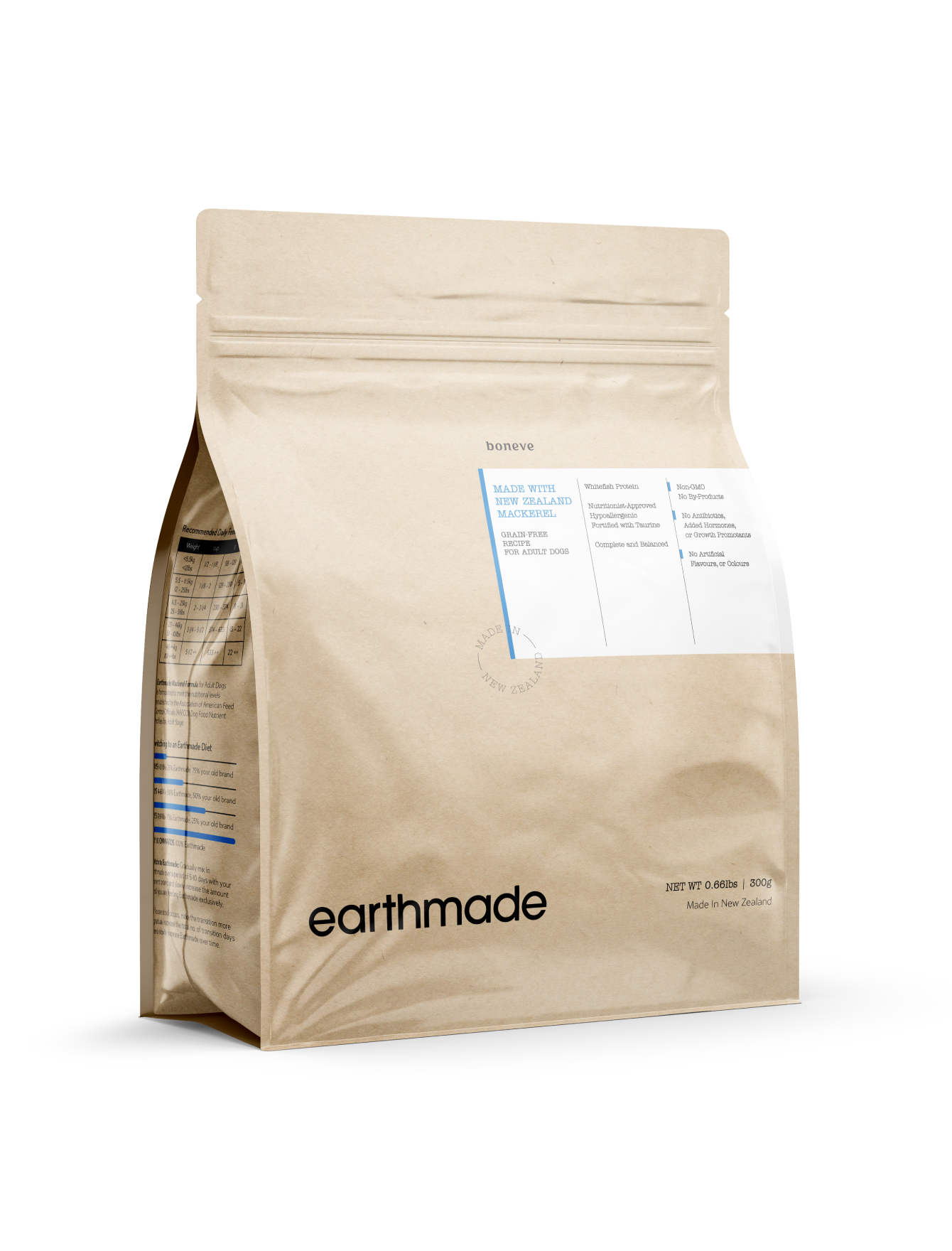 Earthmade New Zealand Mackerel Adult Dog Dry Food - High Protein Grain-Free Formula for All Breeds (3 Sizes) - Perfect for Active Dogs & Weight Management