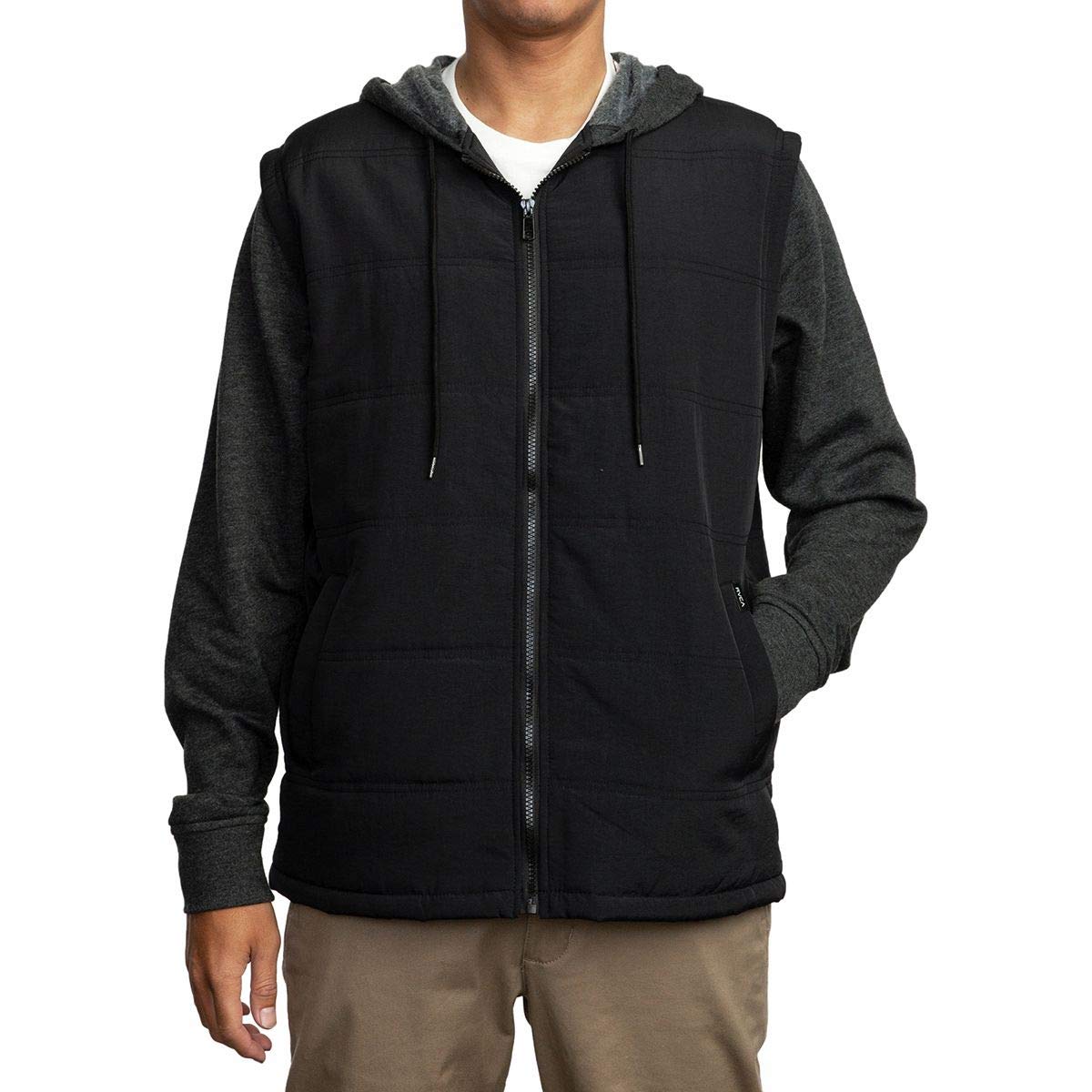 RVCA Men's Logan Puffer Jacket - Lightweight Waterproof Winter Coat, Windproof Insulated Hooded Jacket for Outdoor Activities, Hiking & Casual Wear