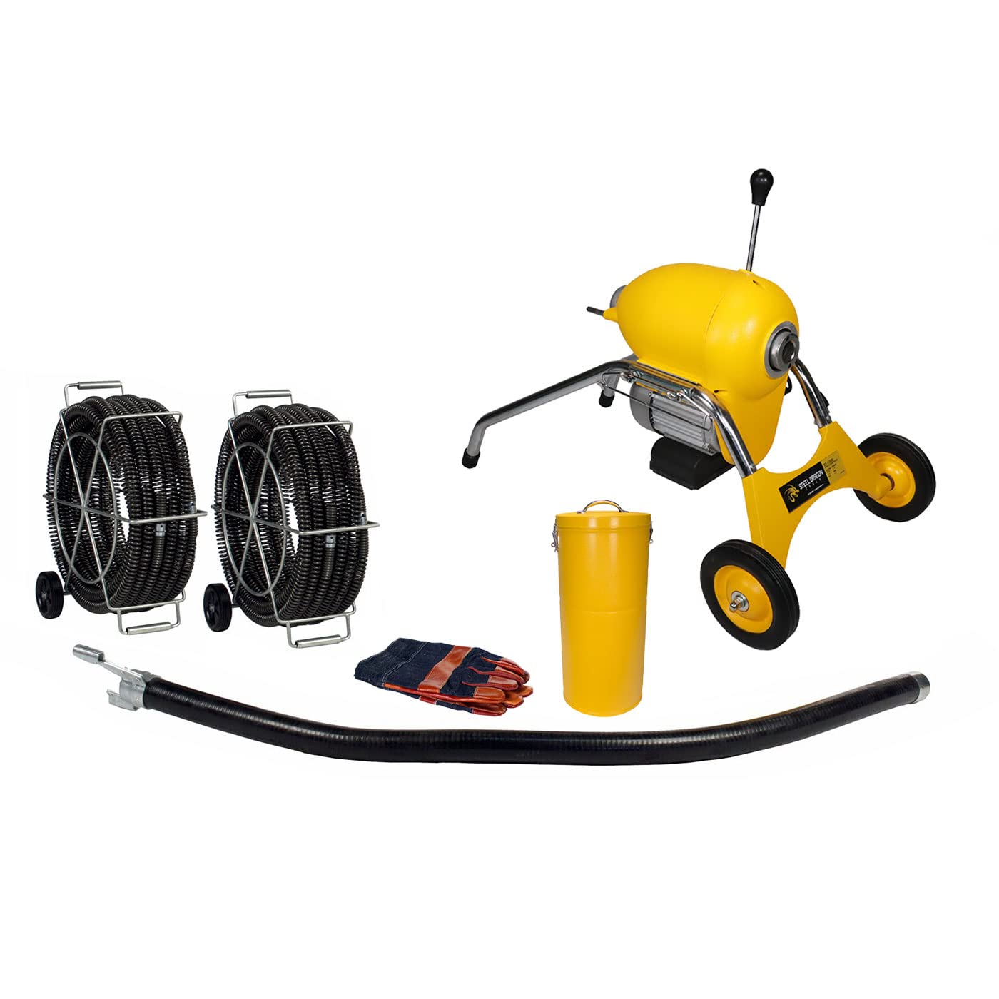 Steel Dragon K1500B Drain Cleaner - 120' Snake Cable for Clogs