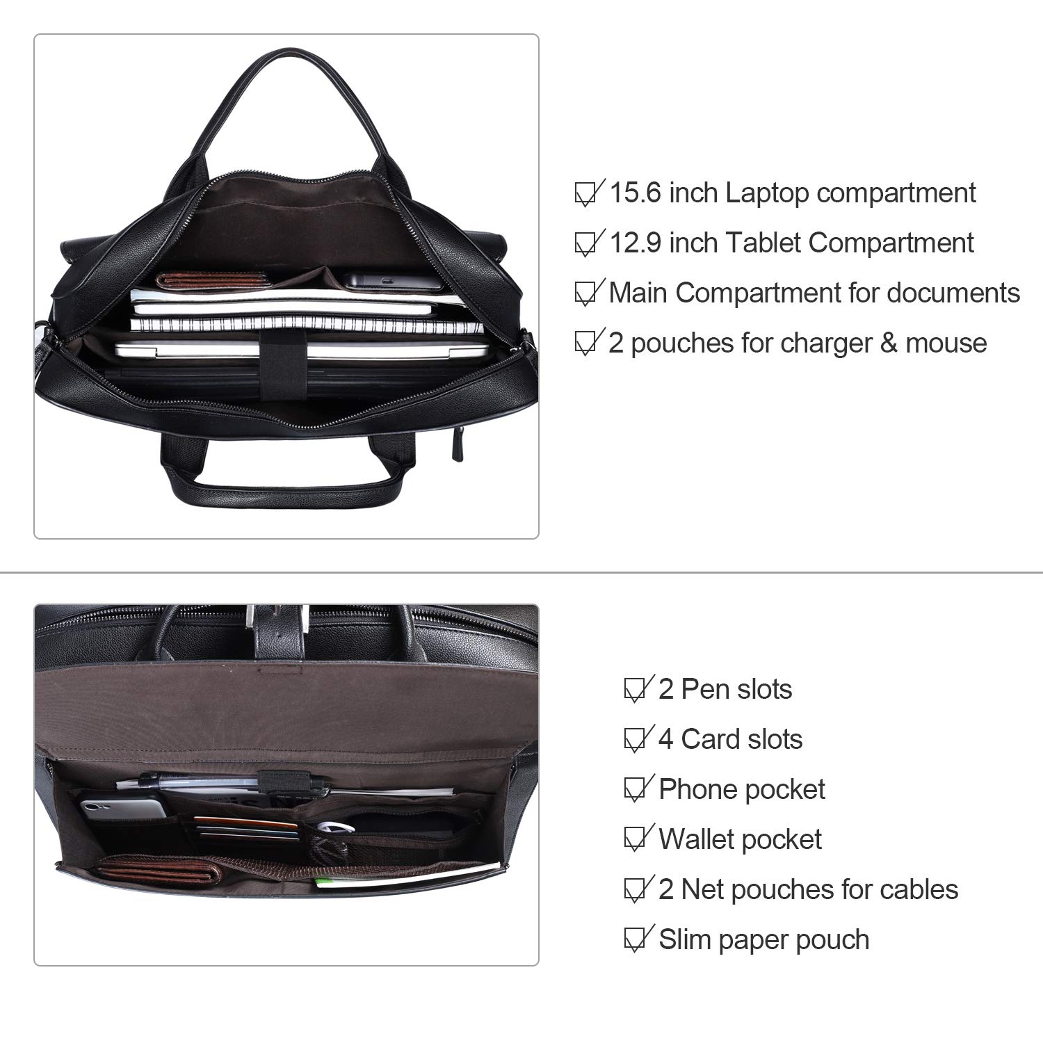 ESTARER 17-17.3 Inch Waterproof Canvas Laptop Messenger Bag for Men - Durable Business Computer Briefcase for Work, Travel & College (Fits 15.6 Inch Laptops) - Perfect for Commuting, Business Trips & Daily Office Use