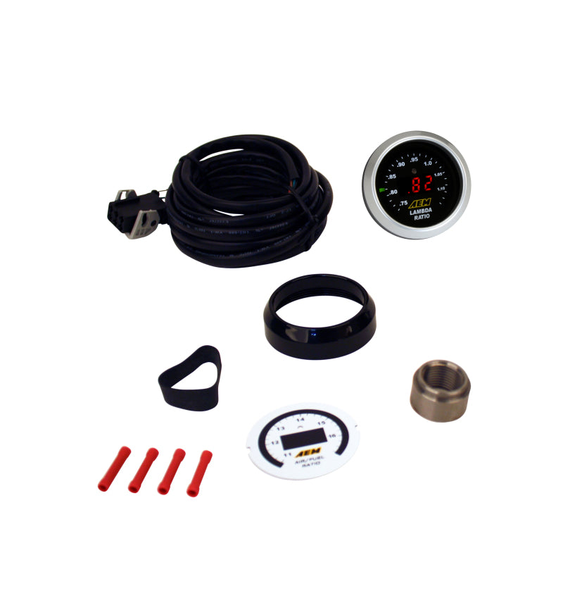 AEM Digital Wideband UEGO Air Fuel Ratio Gauge Kit - No Sensor Included | High Performance O2 Monitor for Racing, Tuning & Diagnostics