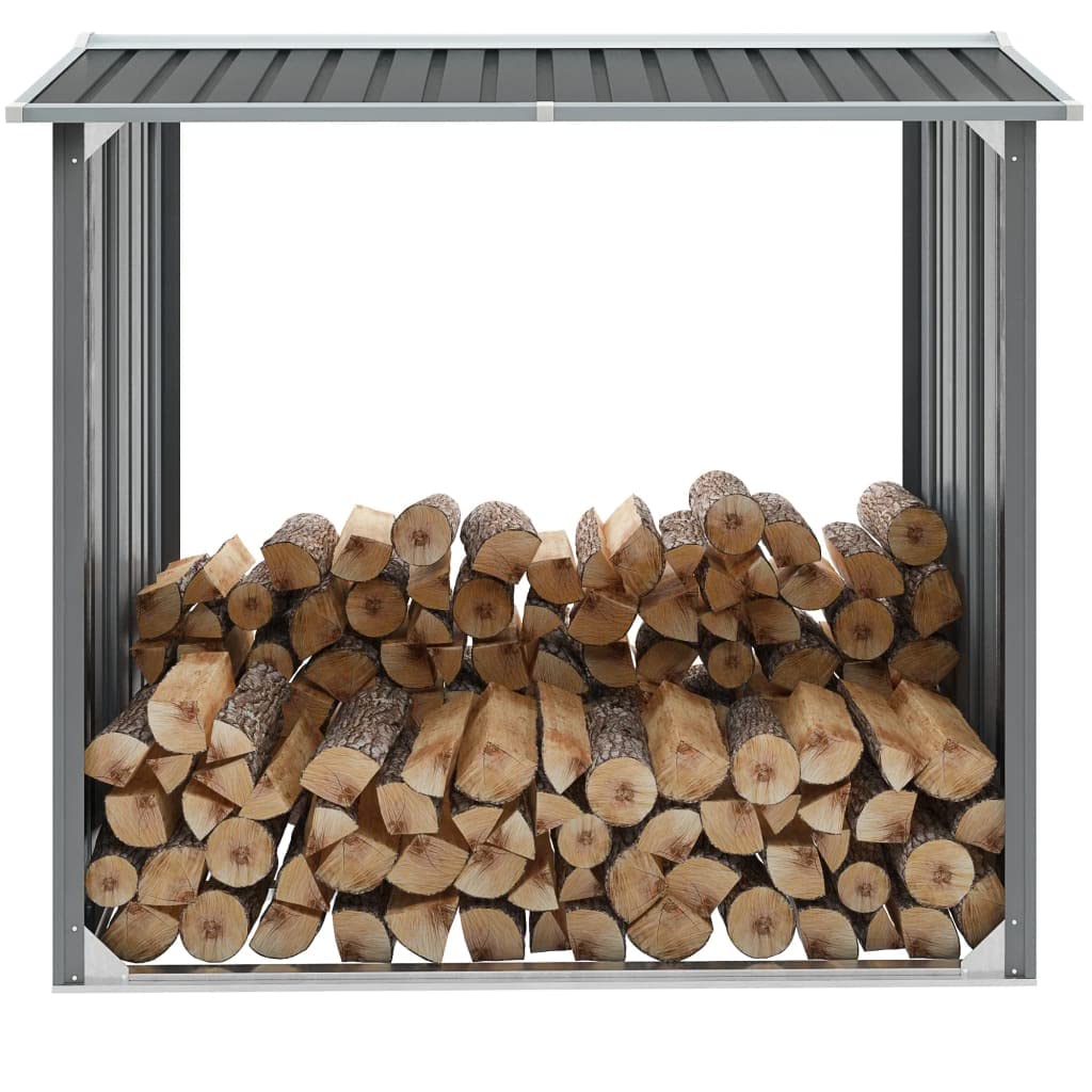 Waterproof Outdoor Log Storage Shed - Grey Firewood Holder for Indoor, Yard & Garden Use - Perfect for Storing Firewood, Gardening Tools & Outdoor Equipment