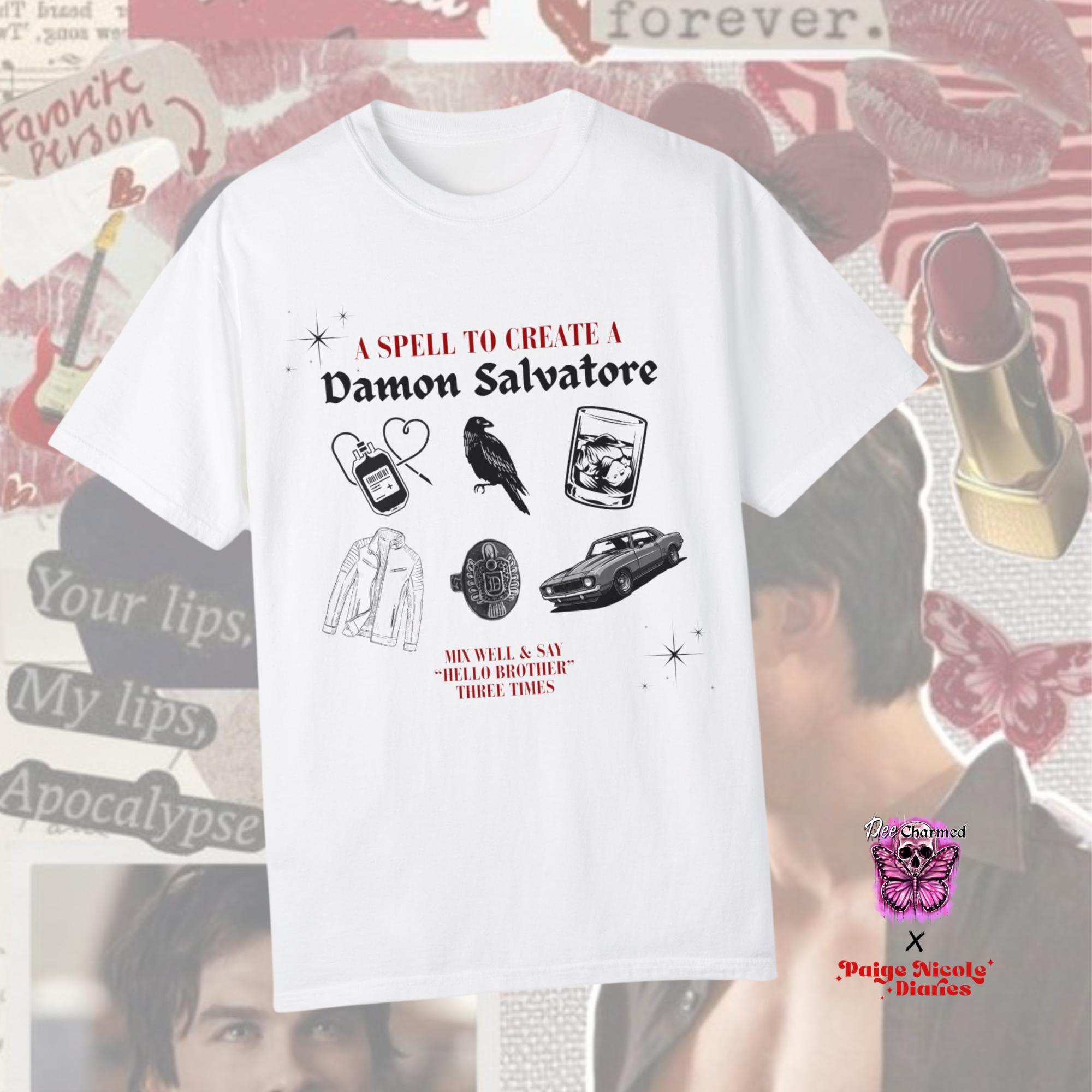 Damon Spell Shirt - Vintage Inspired Graphic Tee for Men & Women | Perfect for TV Show Fans, Cosplay, and Casual Wear