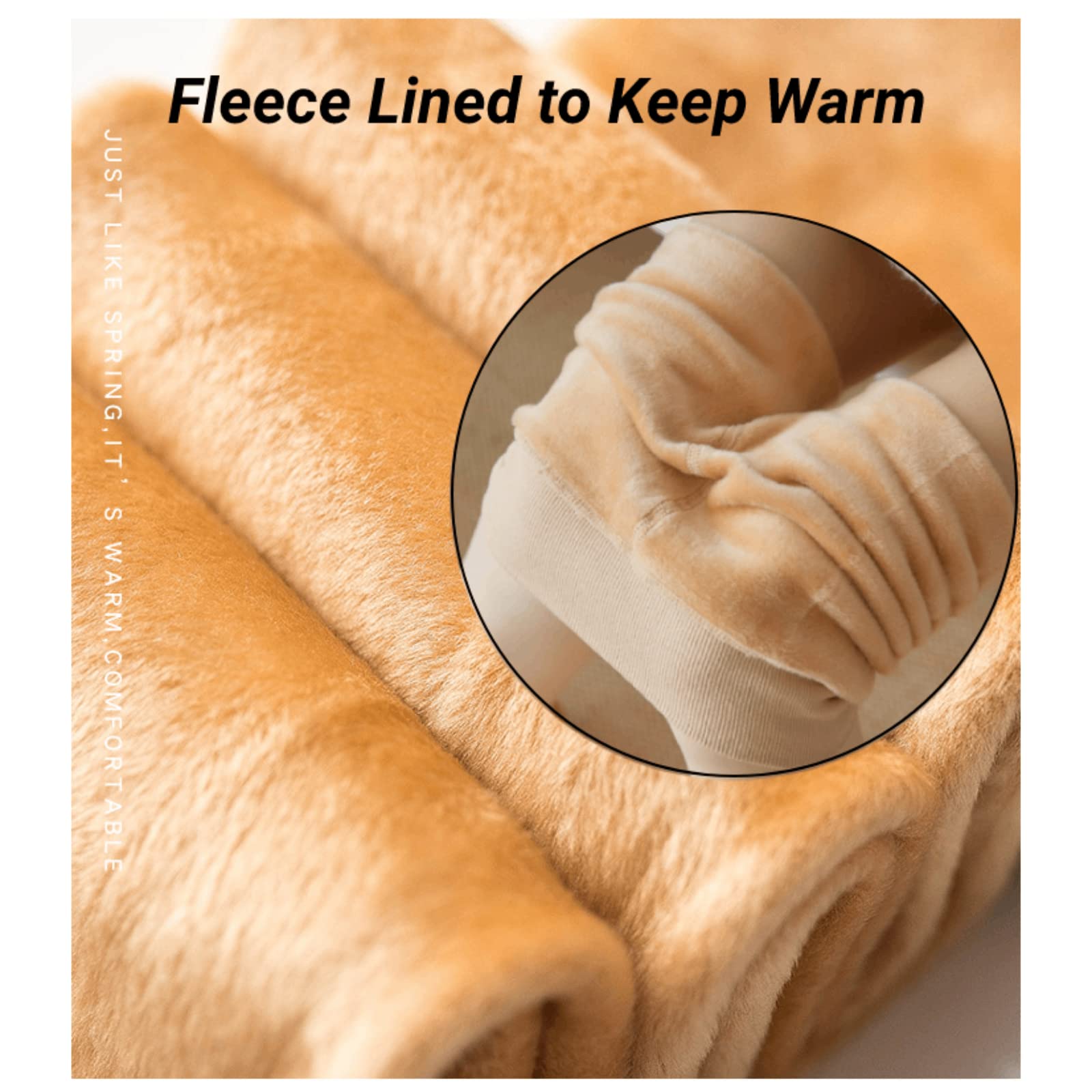 Women's Fleece Lined Thermal Tights - Winter Warm Opaque Leggings, Fake Sheer Stockings for Cold Weather, Thermal Pants for Slim Legs - Perfect for Winter Outfits, Office Wear & Outdoor Activities