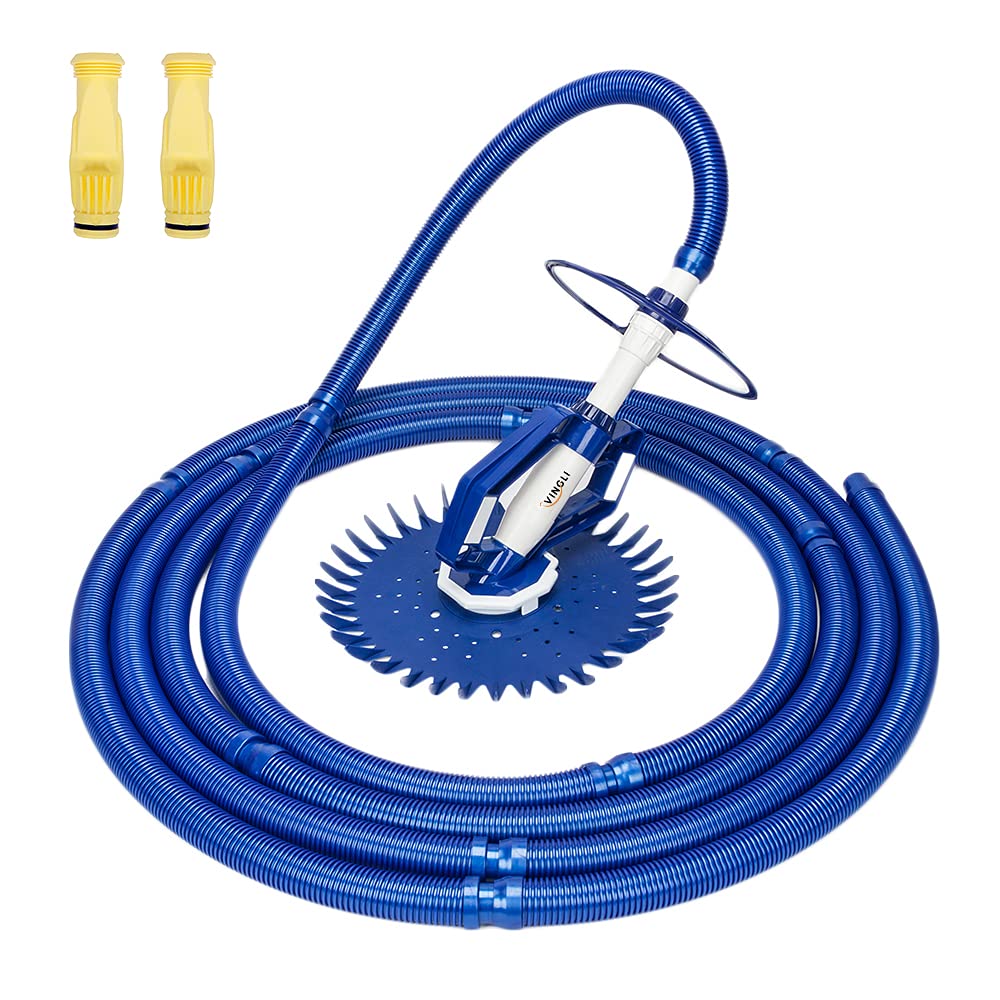 VINGLI Automatic Pool Vacuum Cleaner for Above Ground Pools - 33FT Hose, Indoor & Outdoor Use - Ideal for Quick Cleaning of Leaves, Dirt & Debris