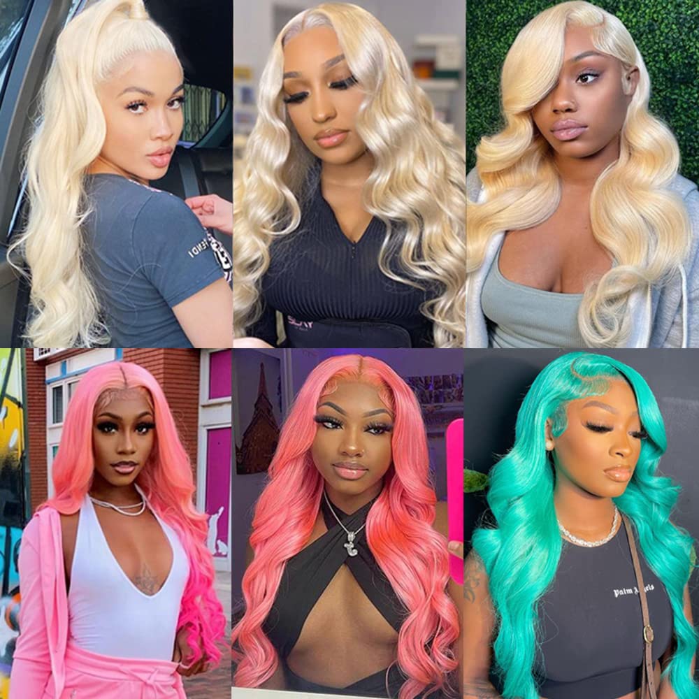 613 Lace Front Wig Human Hair 26 Inch Blonde - 13x4 Lace Closure 100% Virgin Human Hair with 180% Density, Pre-Plucked Baby Hair for Natural Look | Perfect for Daily Wear, Cosplay & Special Occasions