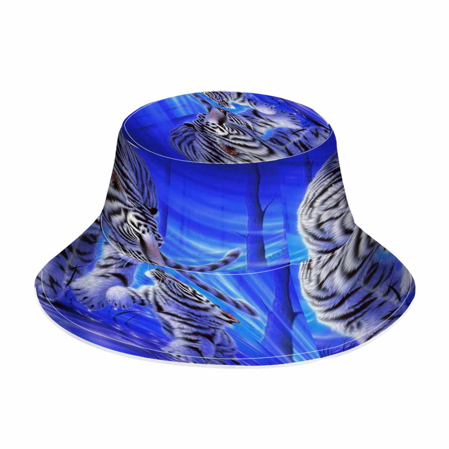 WONDERTIFY White Tulips Bucket Hat for Women - Summer Sun Protection Fashion Accessory for Beach, Outdoor, and Travel
