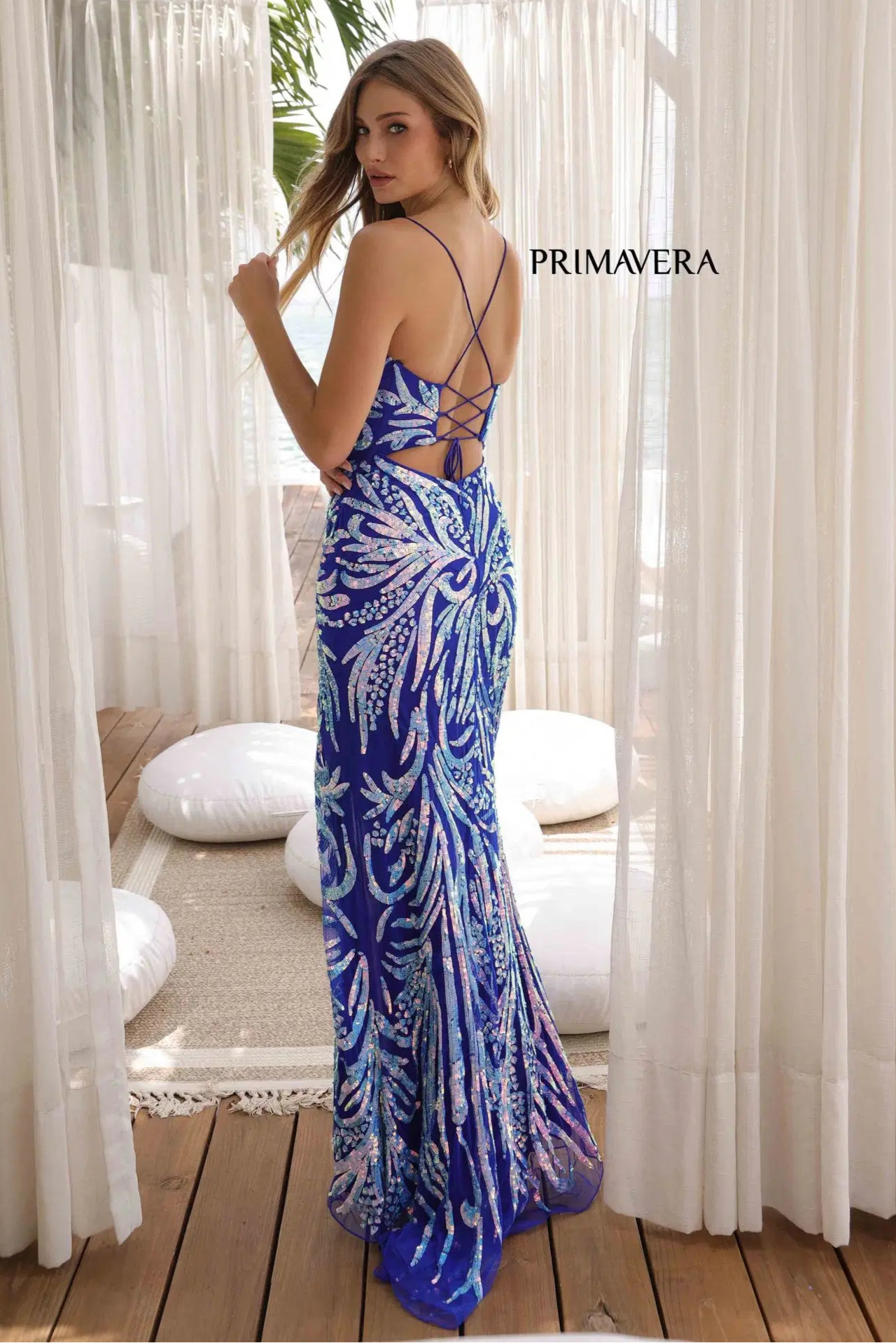 Primavera Sequin & Beaded Long Gown for Women - Elegant Evening Dress for Prom, Gala, and Special Occasions