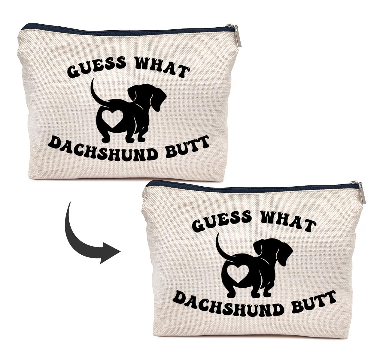 **IWXYI Dachshund Makeup Bag for Women - Waterproof Travel Cosmetic Pouch, Cute Dachshund Design Toiletry Bag for Makeup Brushes & Essentials - Perfect Gift for Her, Ideal for Travel, Gym & Daily Use**