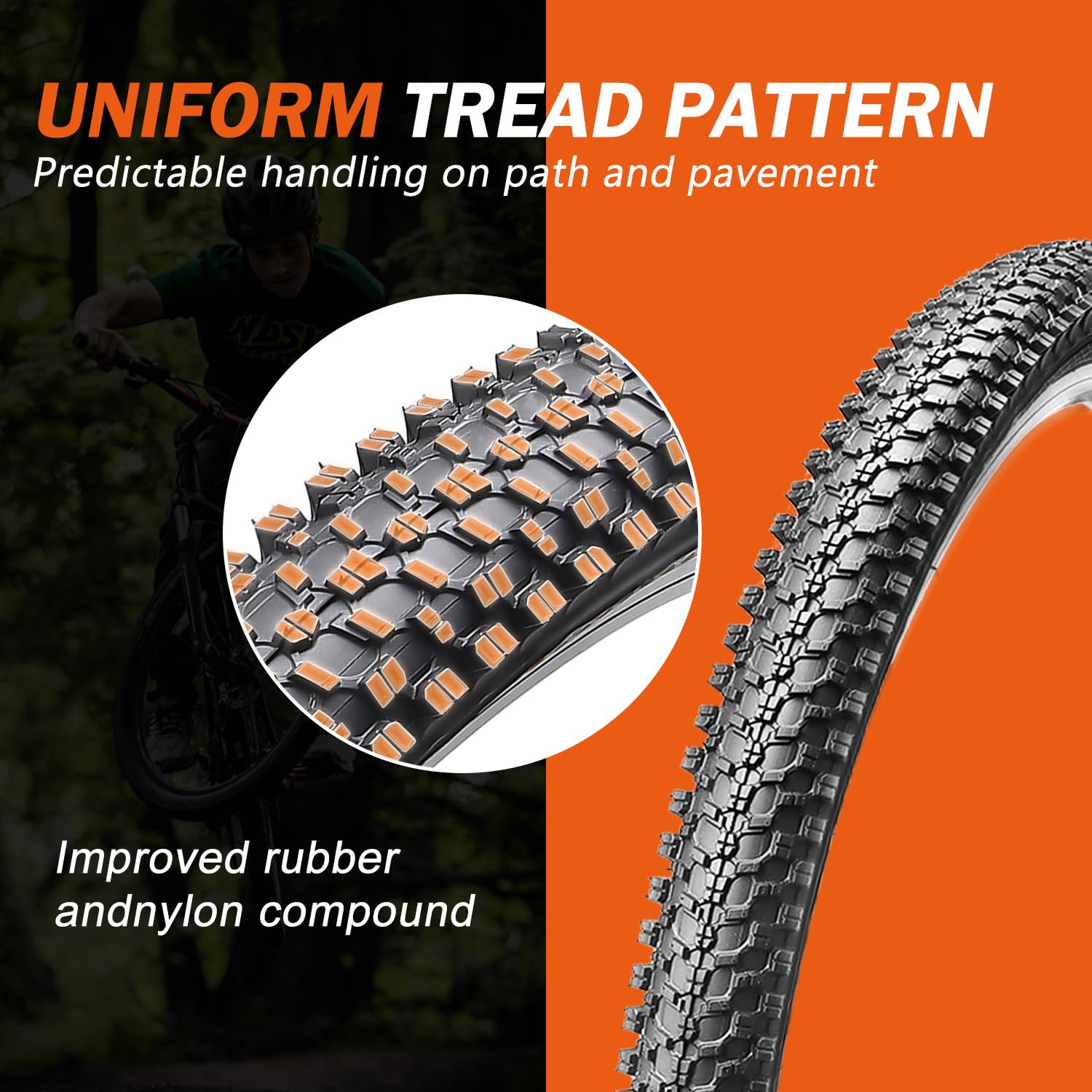 2-Pack 26 Inch Mountain Bike Tires - 26x1.95 Folding Replacement Tires with Puncture-Resistant Schrader Valve Tubes for MTB, Hybrid & Commuter Bikes | Perfect for Trail Riding, Urban Commuting & Off-Road Adventures