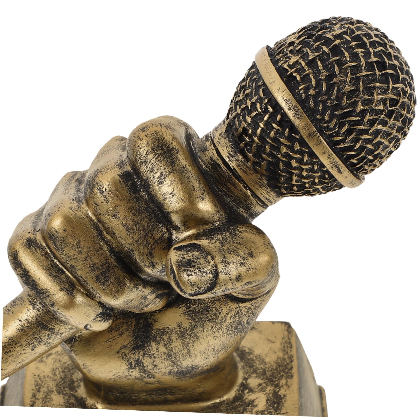 WESIEVYA Resin Microphone Trophy - Cheer & Student Award, Decorative Music Sculpture for Competitions, Performances & Gifts